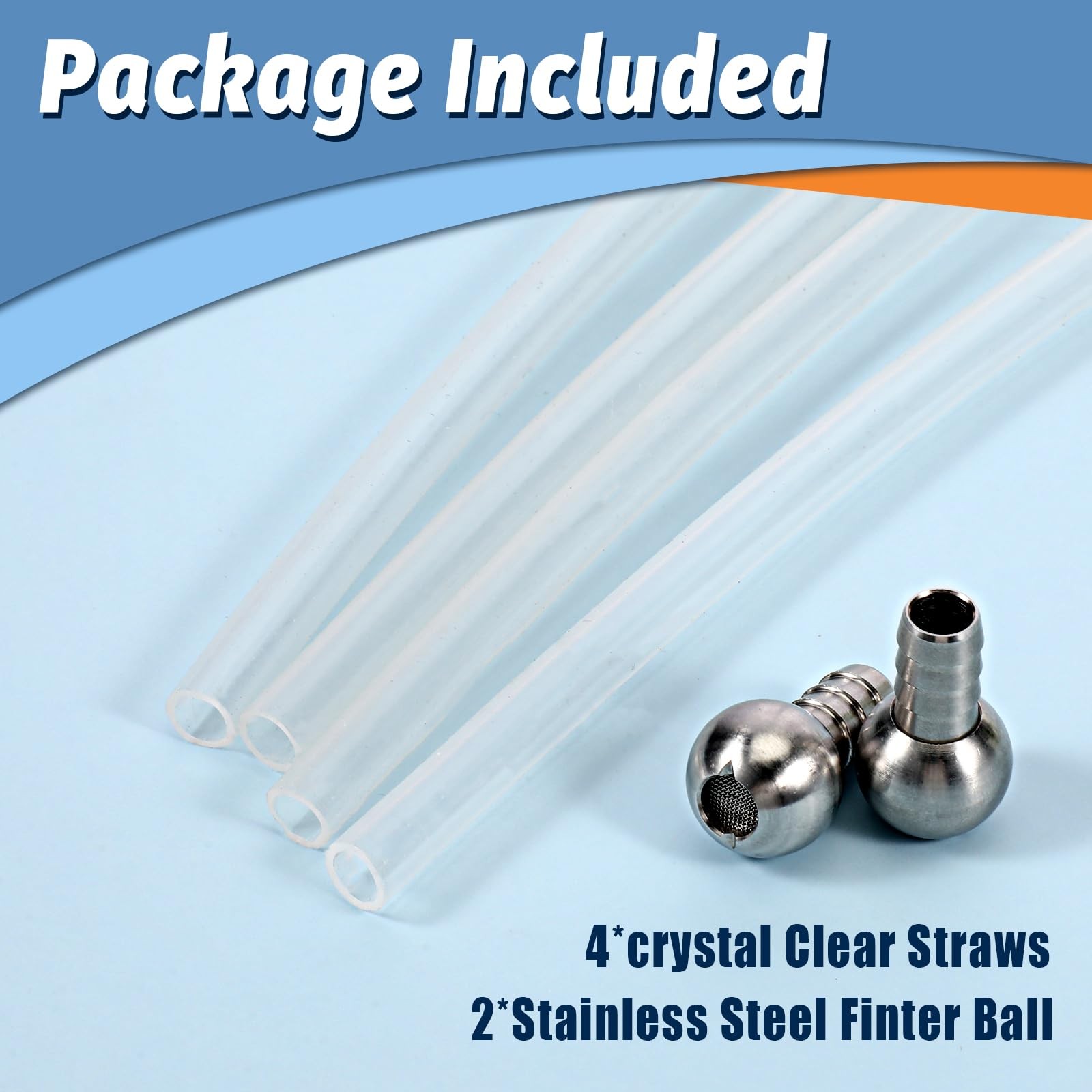 4 PCS Foam Straw 2 PCS Tube Suits Stainless Steel Filter Ball 10.2″ Lance