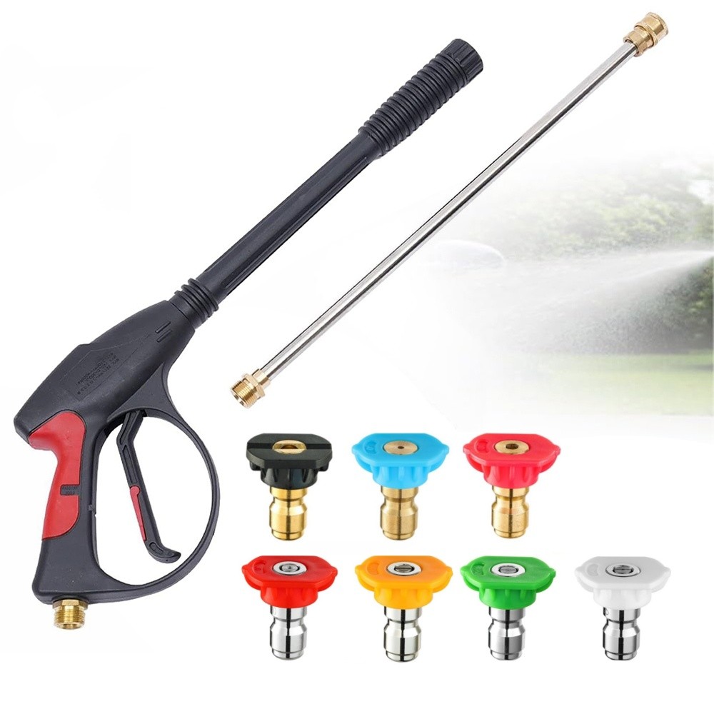 4000PSI High Pressure Power Washer Spray Gun Wand Lance Quick Nozzle Tips Kit