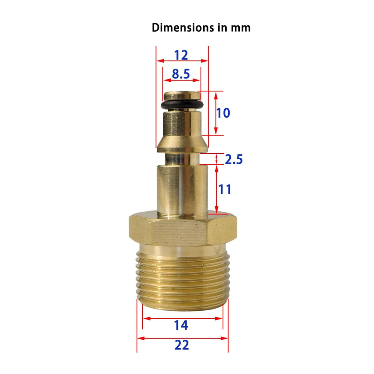 Quick High Pressure Washer M22 Adapter Gun Hose Pipe Connector Convert Tool
