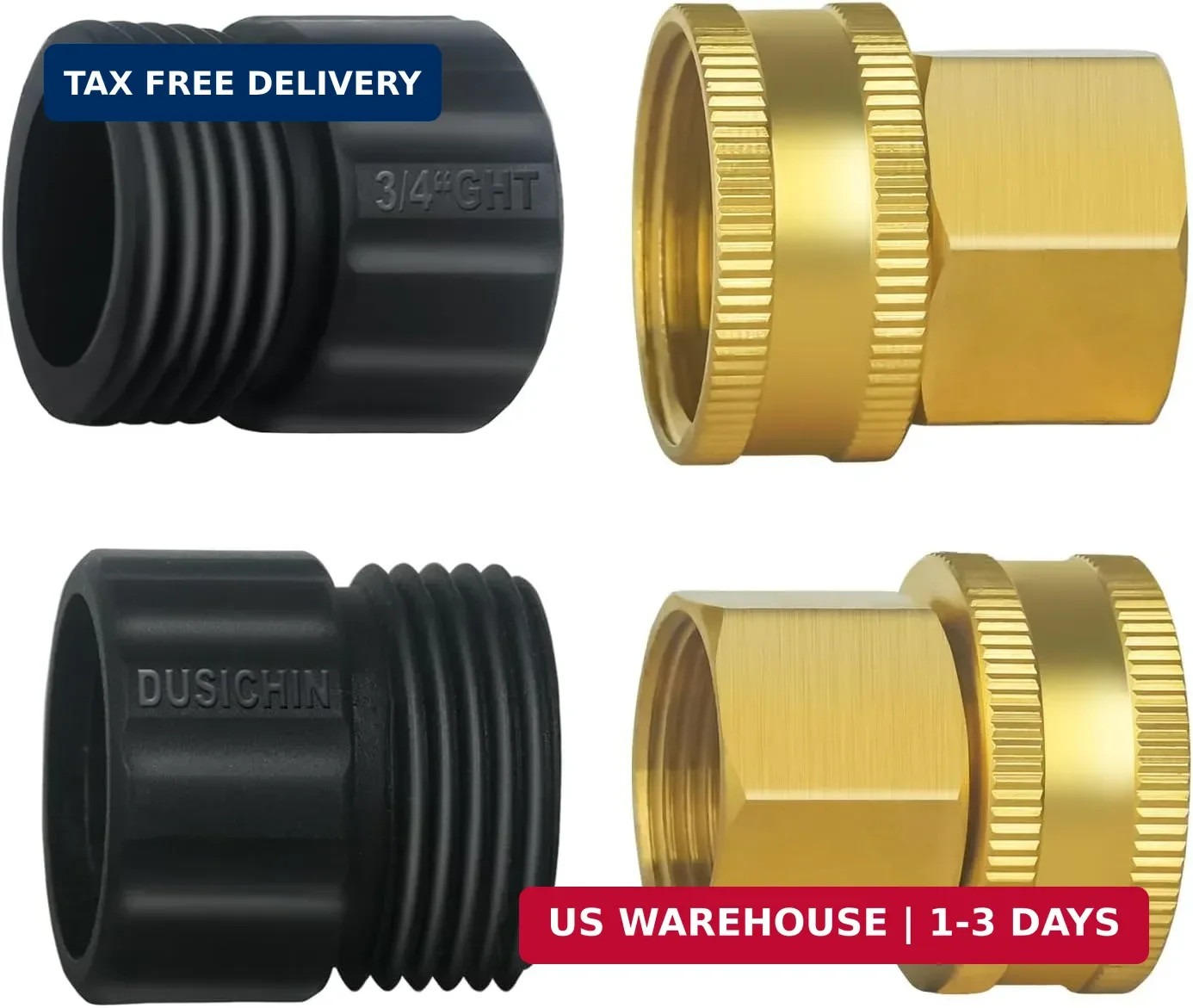 DUSICHIN Garden Hose Fitting Pressure Washer Gun to Water Hose Adapter, 3/4 INCH