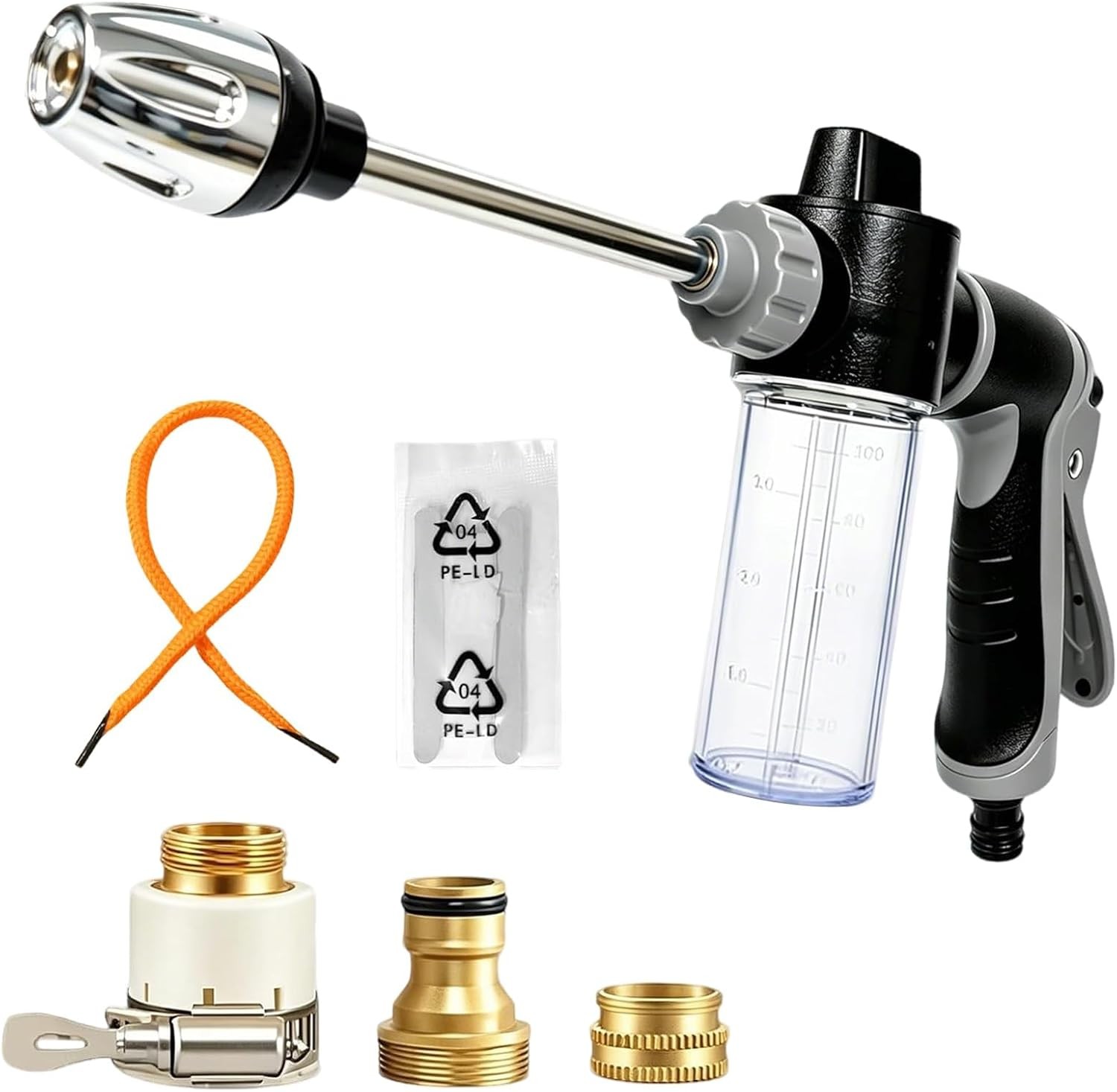 100cc Soap Dispenser Pressure Washer Nozzle with 3 Spray Modes & Quick-Connect
