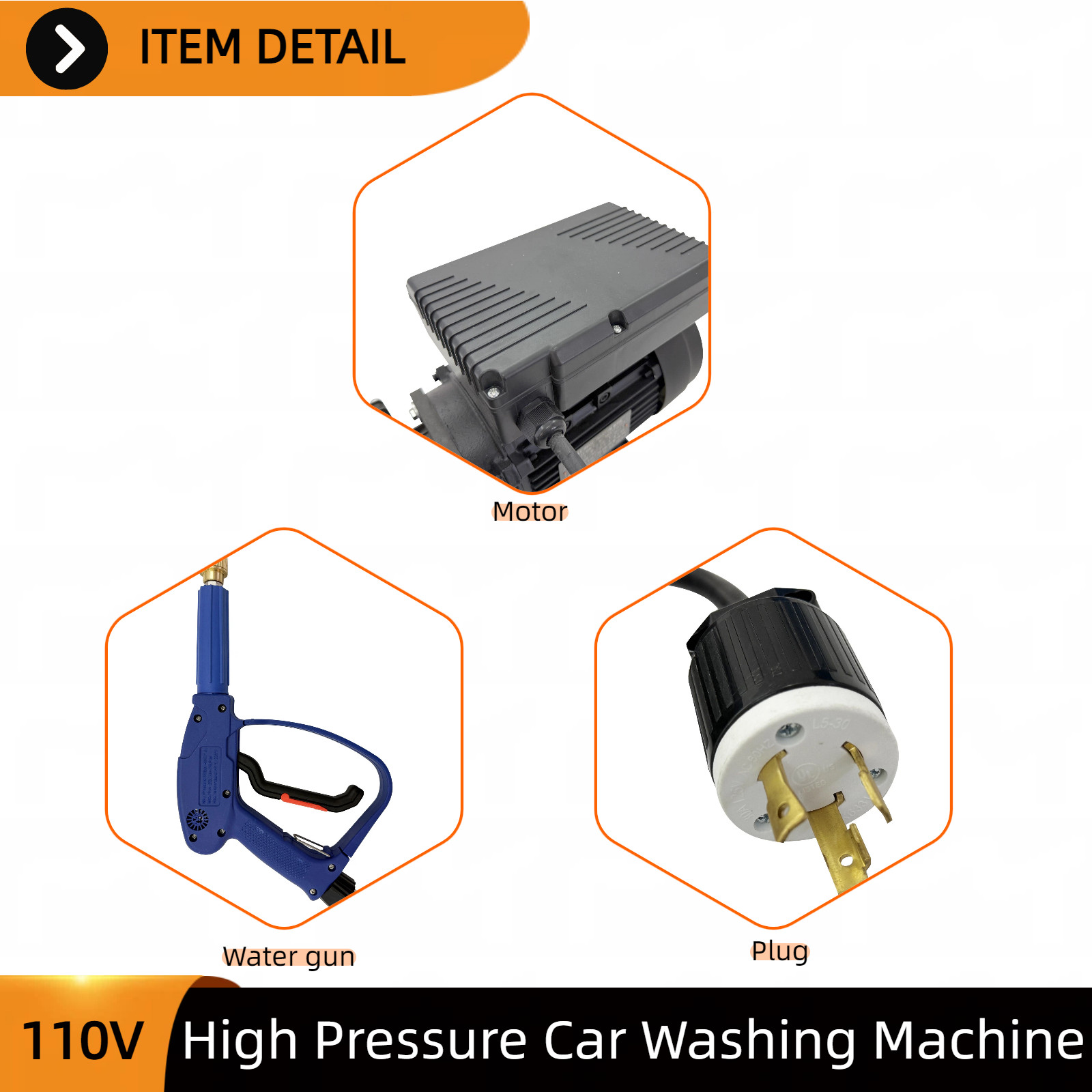 Car Washing Machine High Pressure Pump Household 110V Water Gun Cleaning Pump