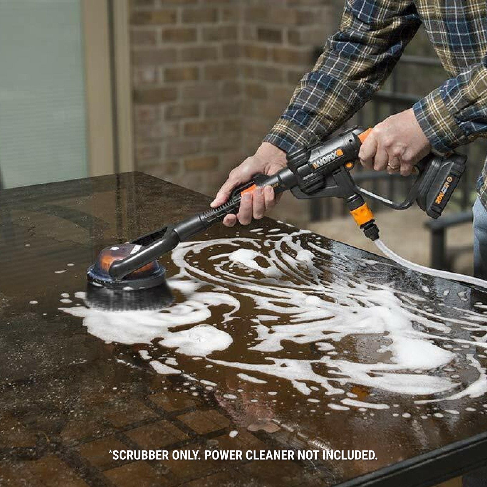 WORX WA1821 Hydroshot Adjustable Outdoor Power Scrubber (Hard Bristles)