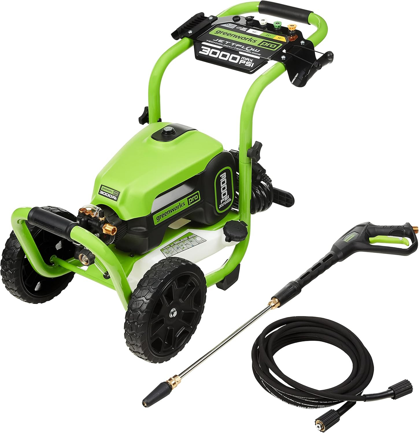 Greenworks 3000 PSI (2.0 GPM Max) Brushless Electric Pressure Washer (15°, 25°,