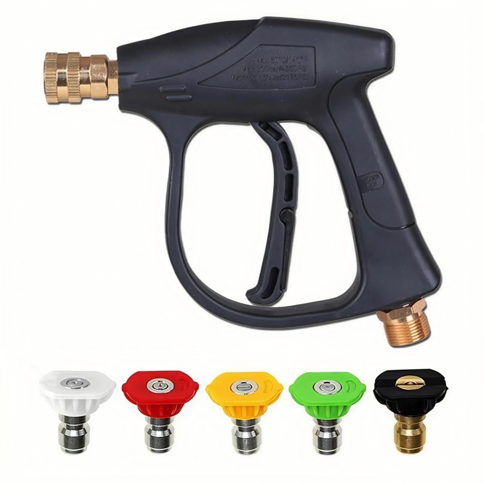 1/4″ High Pressure Washer Gun 4000 PSI Car Wash Foam Spray Short Wand Nozzle Tip