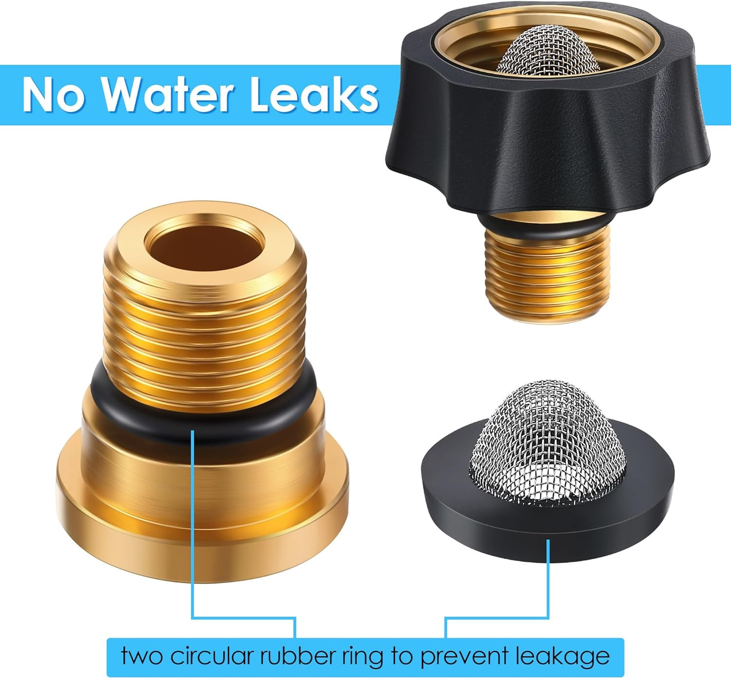 1 Pack Garden Hose to Pressure Washer Adapter 3/4″Female to 3/8″ Male Water Inle
