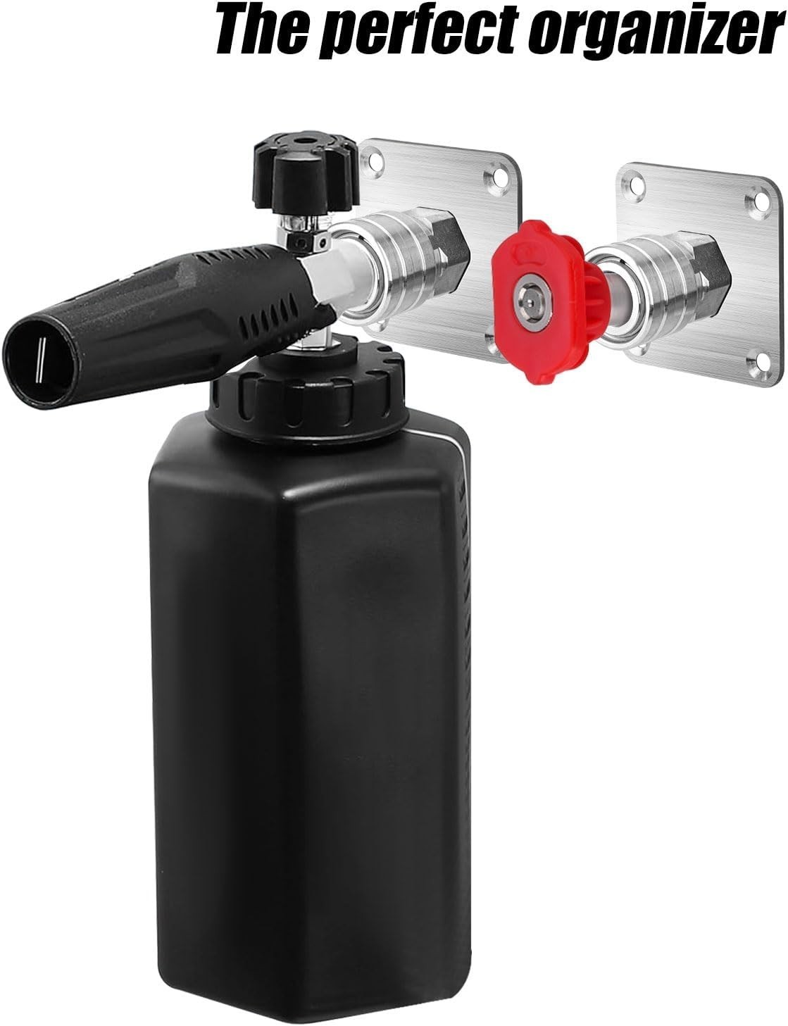 2 pcs Foam Cannon Holder 1/4″ Quick Connect Wall Mount Rack for Pressure Washer