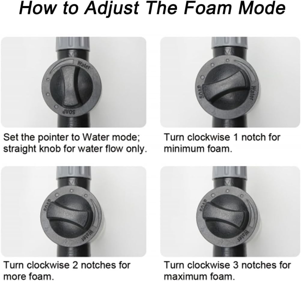 Washer Gun High Pressure Garden Hose Nozzle with 360° Rotating Nozzle 3 Spray