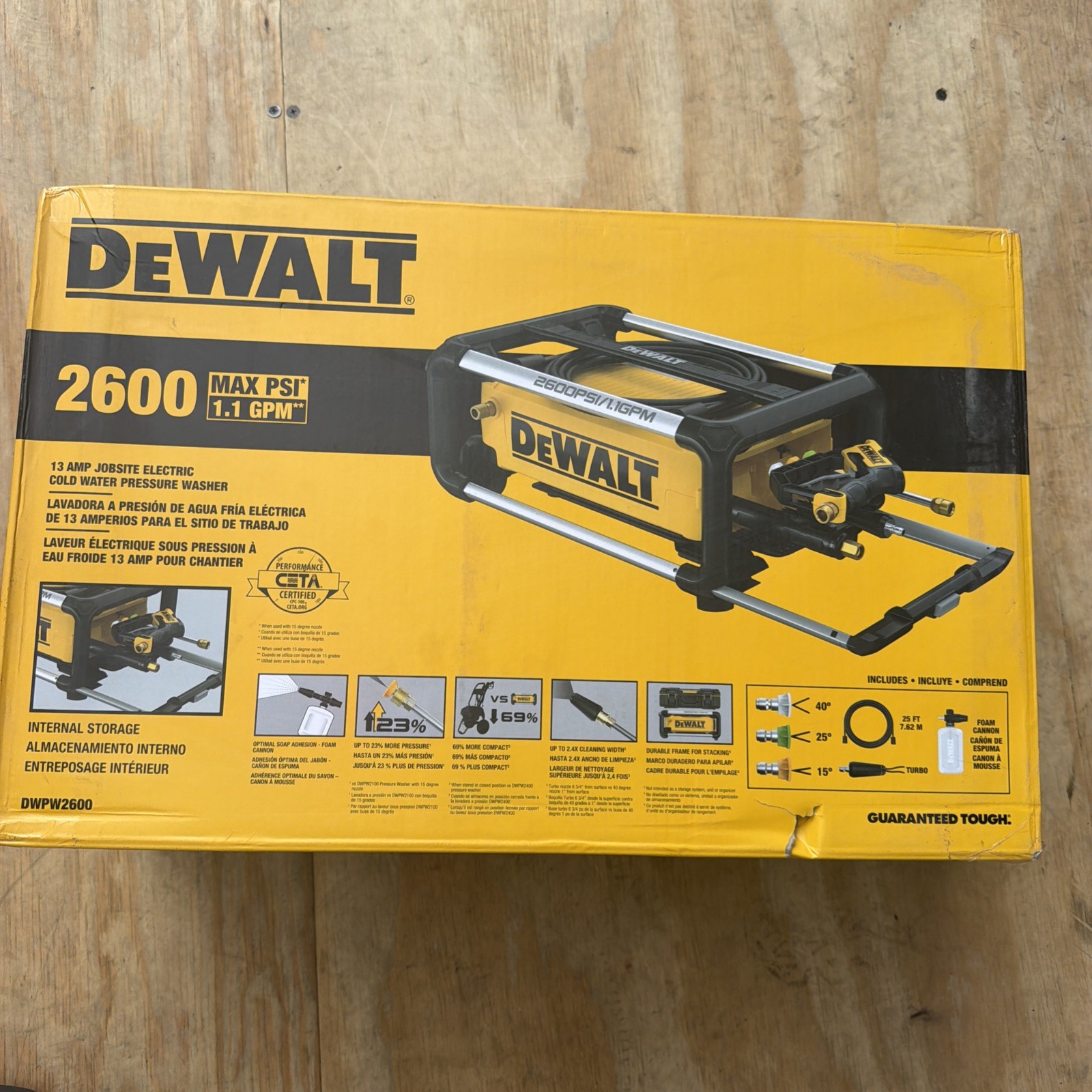 DEWALT 2600 PSI 1.1 GPM Cold Water Electric Pressure Washer