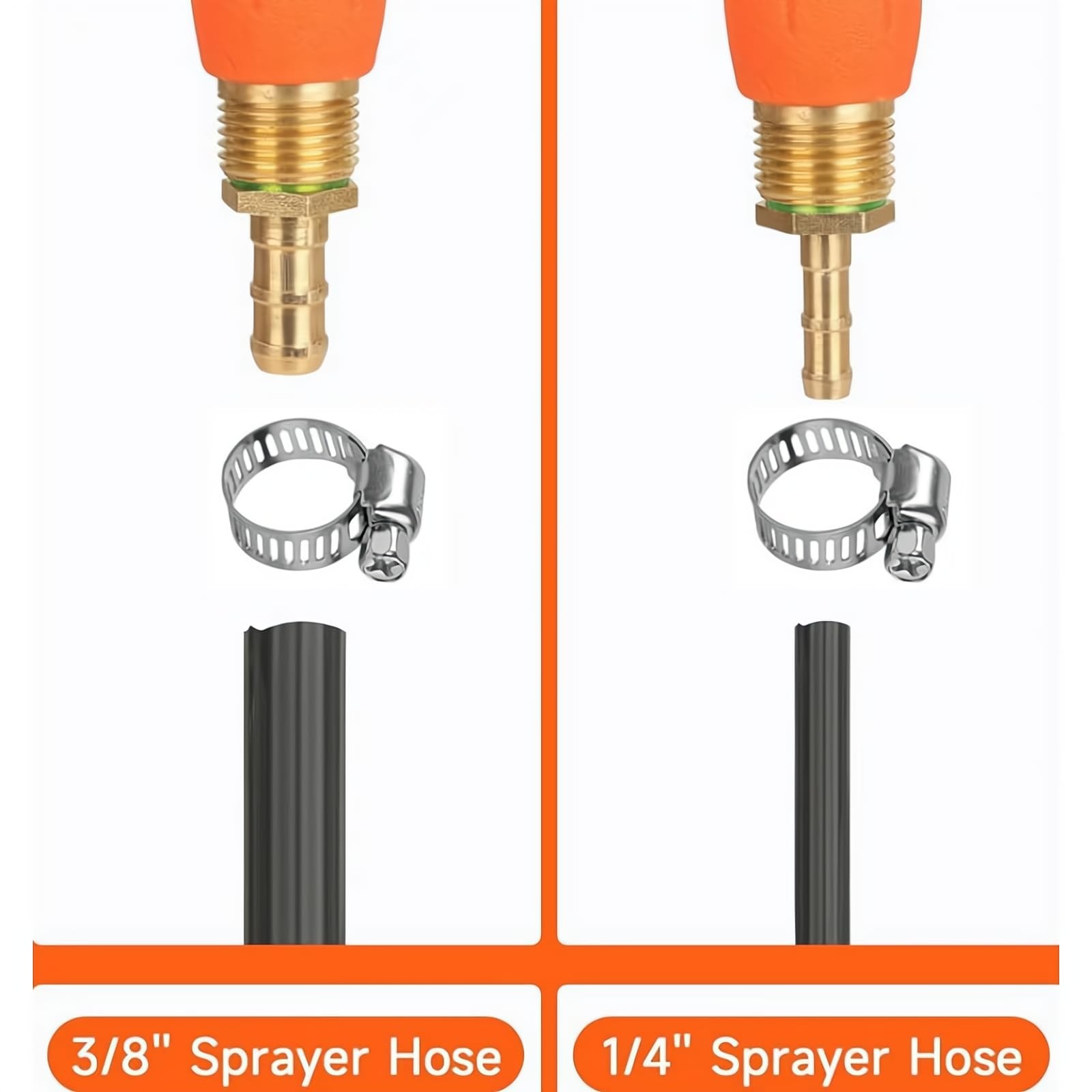 Sprayer Wand with 3 Different Types of Nozzles, 16 x 4 x 1 inches, Orange