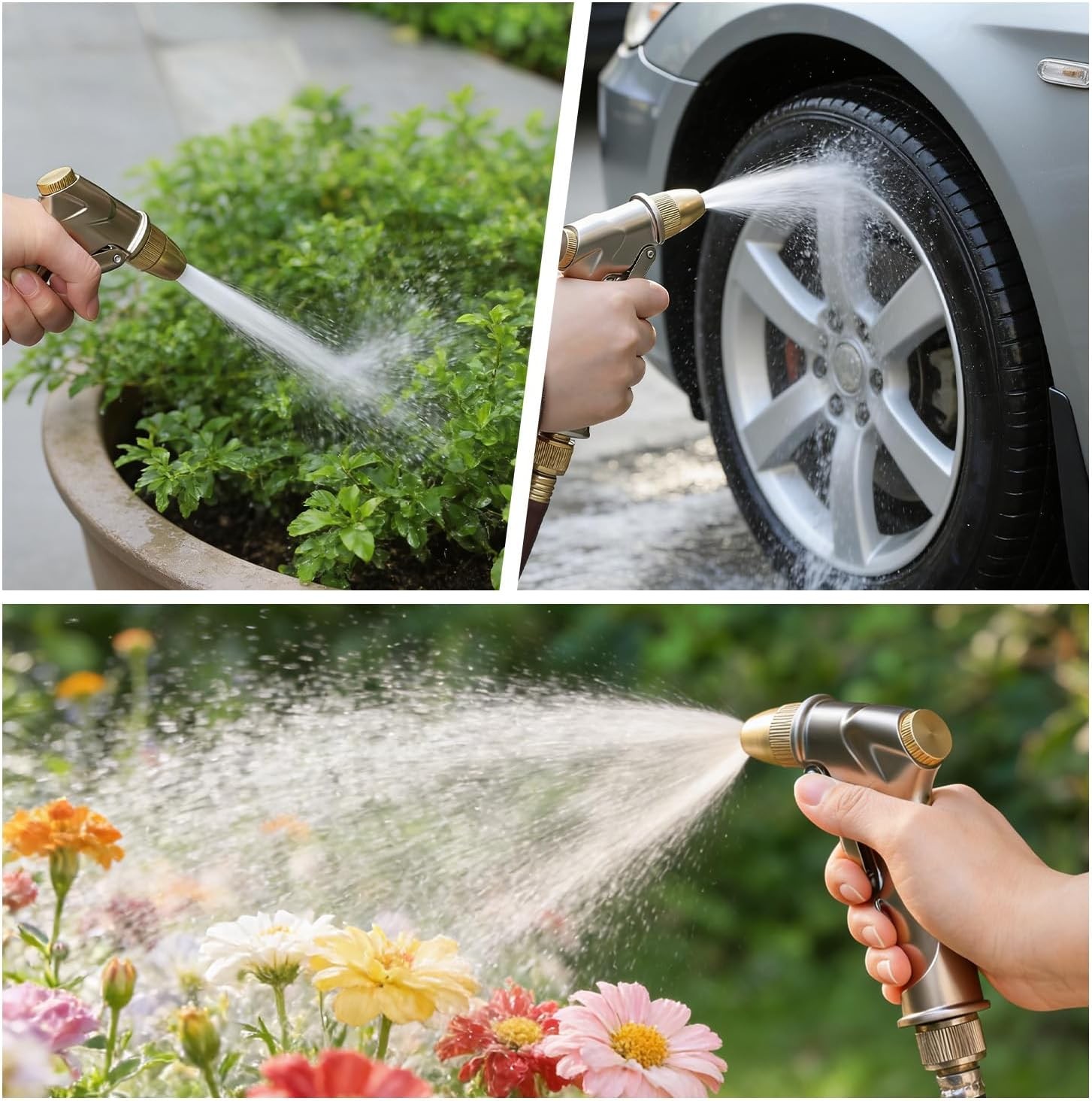 5000 PSI Heavy Duty Garden Hose Nozzle, Adjustable Spray Patterns, 3/4″ GHT