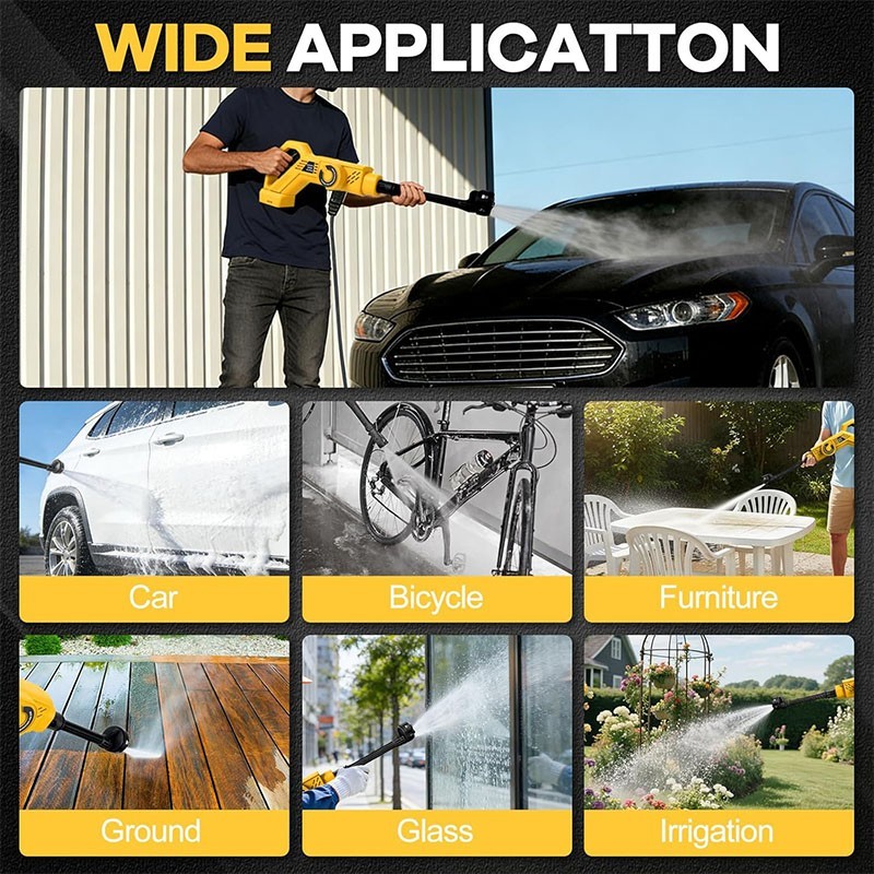 Brushless Cordless Pressure Washer Compatible with DeWalt 20V Battery (Tool Only