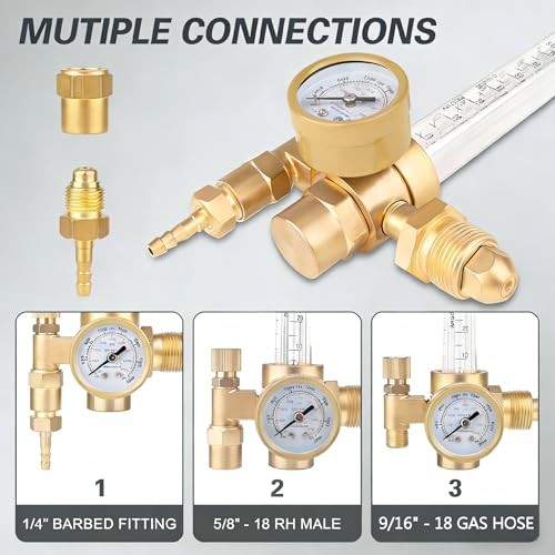 Argon Regulator for TIG MIG Welding, 0-4000 PSI Gas Pressure Regulator with