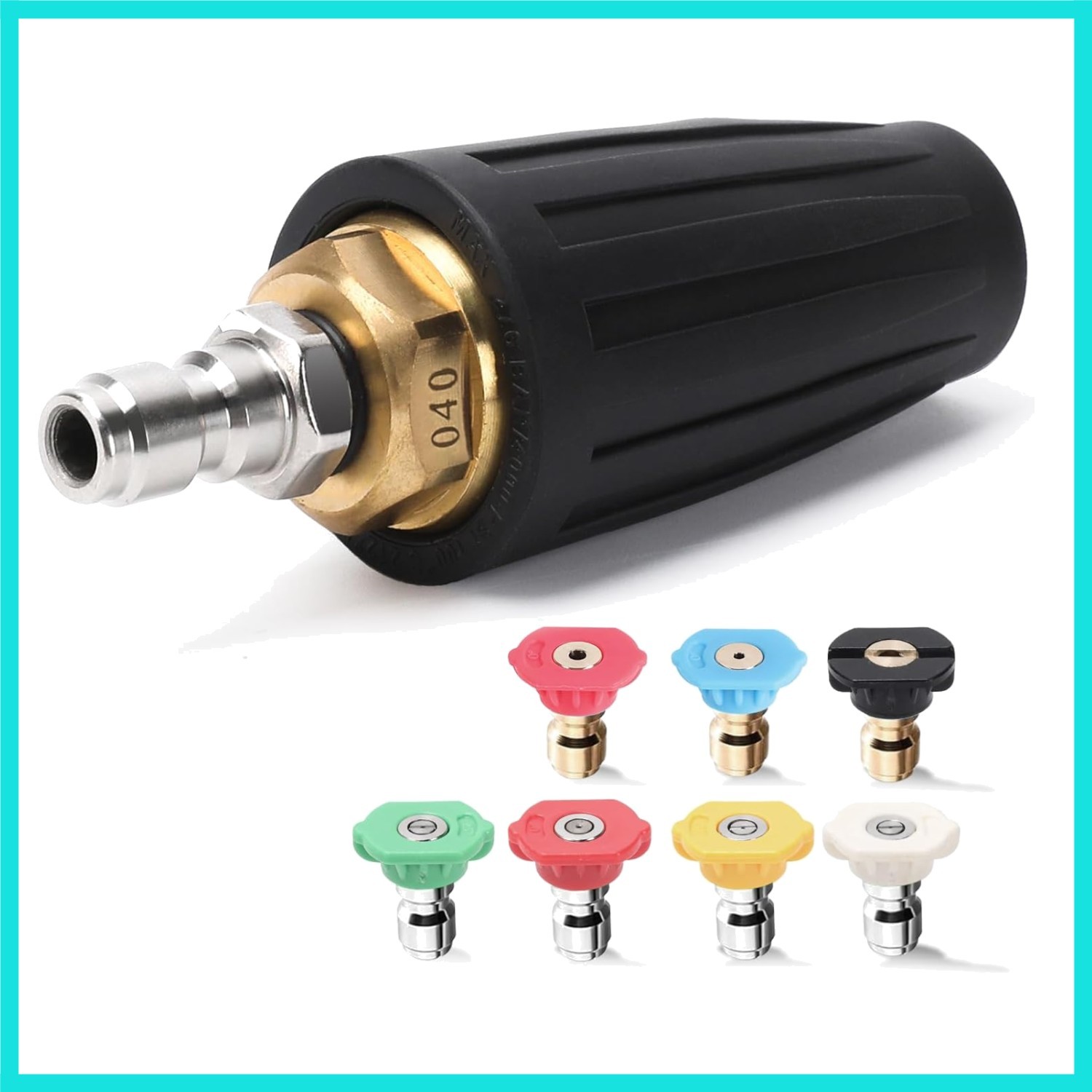 Pressure Washer Turbo Nozzle Tips Kit, 4000 PSI 4.0 GPM Rotating Turbo Nozzle…