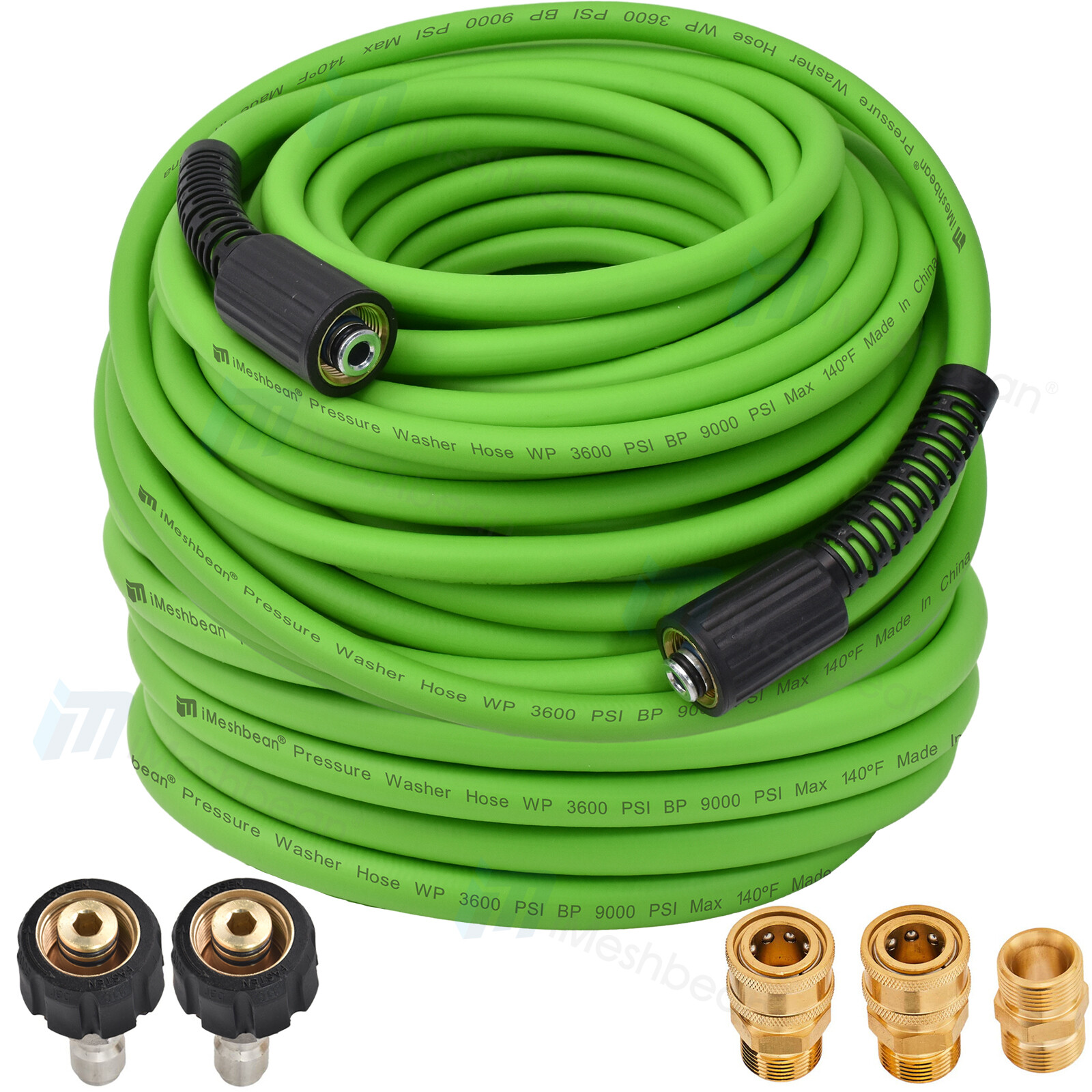 iMeshbean Flexible Pressure Washer Hose Kink Resistant Power Washer Hose M22&3/8