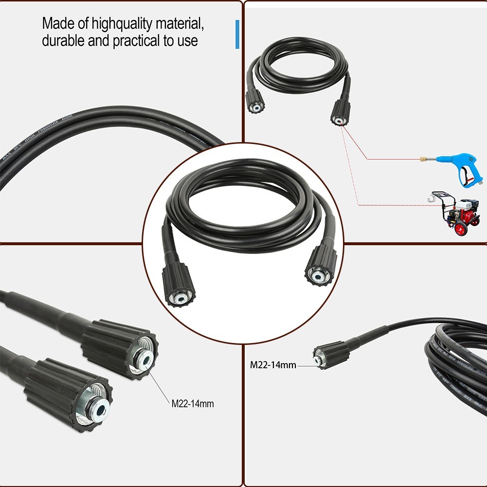 High Pressure Washer Hose Rubber Construction 5800PSI 2050ft Length