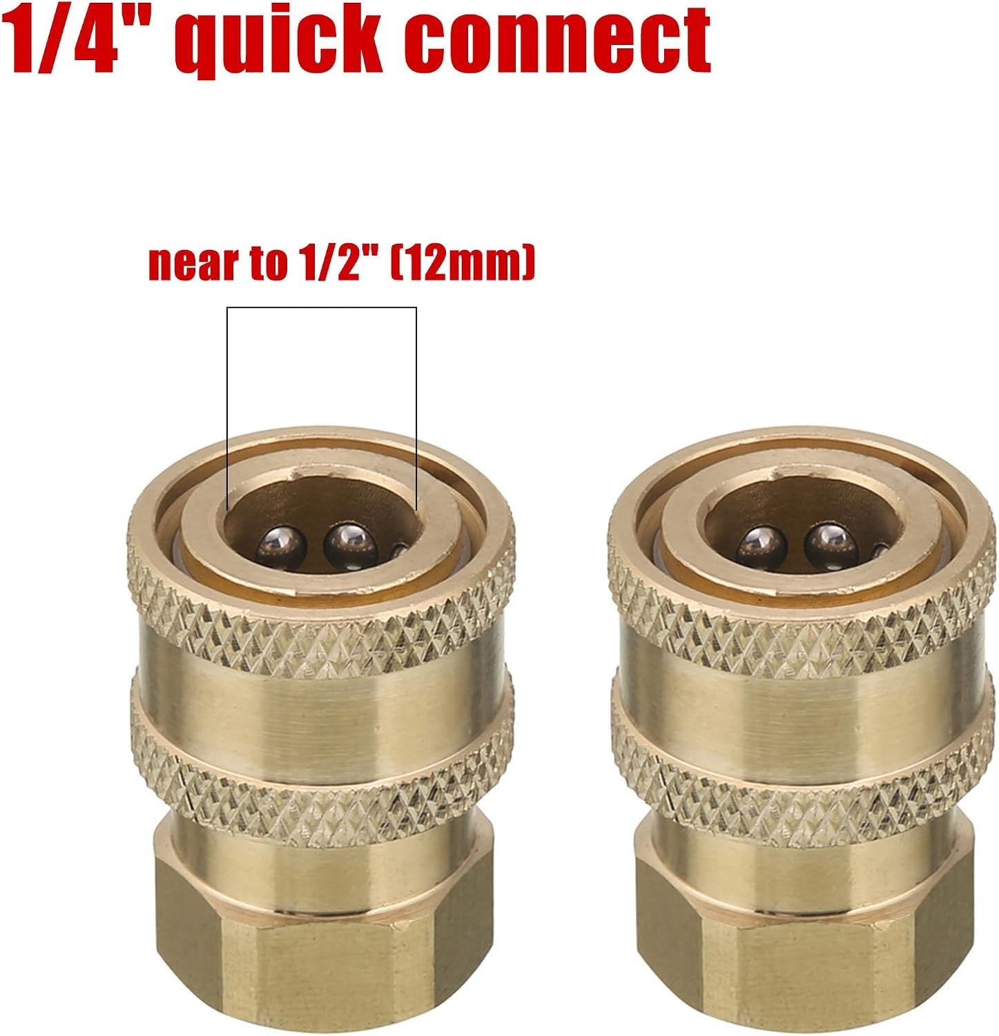 Pressure Washer Coupler, 1/4″ Quick Connect to 1/4″ NPT Female | Brass Fittin…