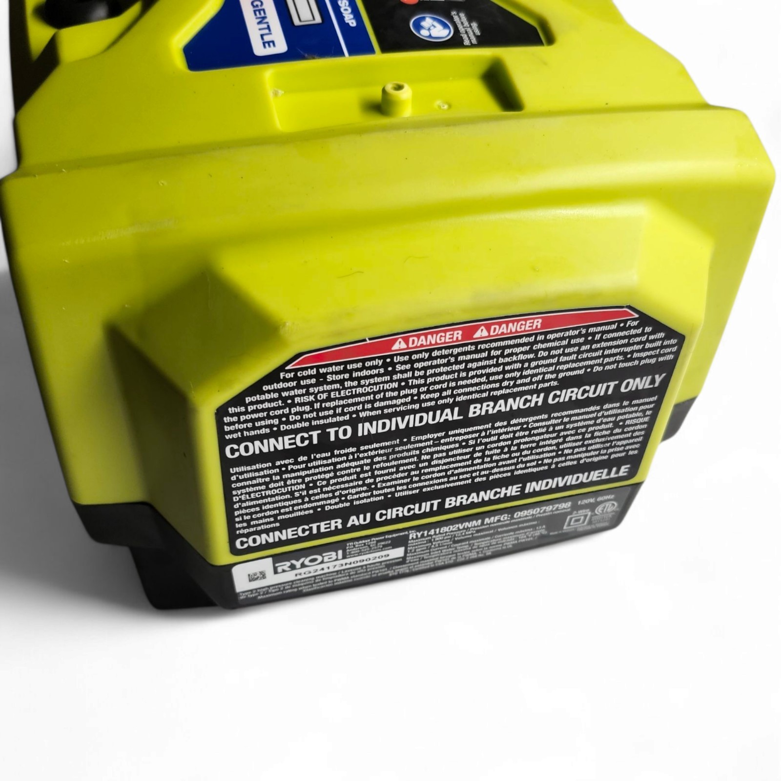 Ryobi RY141802 1800 PSI Electric Pressure Washer Casing/Shell Housing As Shown