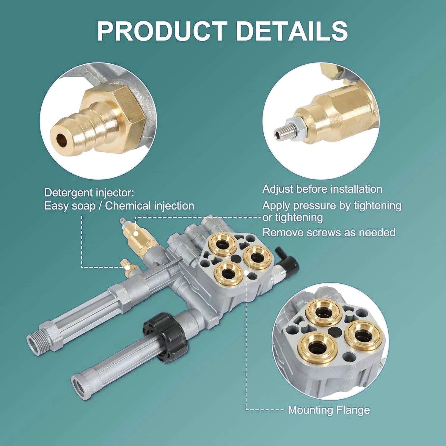 AR43361 Complete Pump Head Replacement Kit with Thermal Relief Valve & Unloader