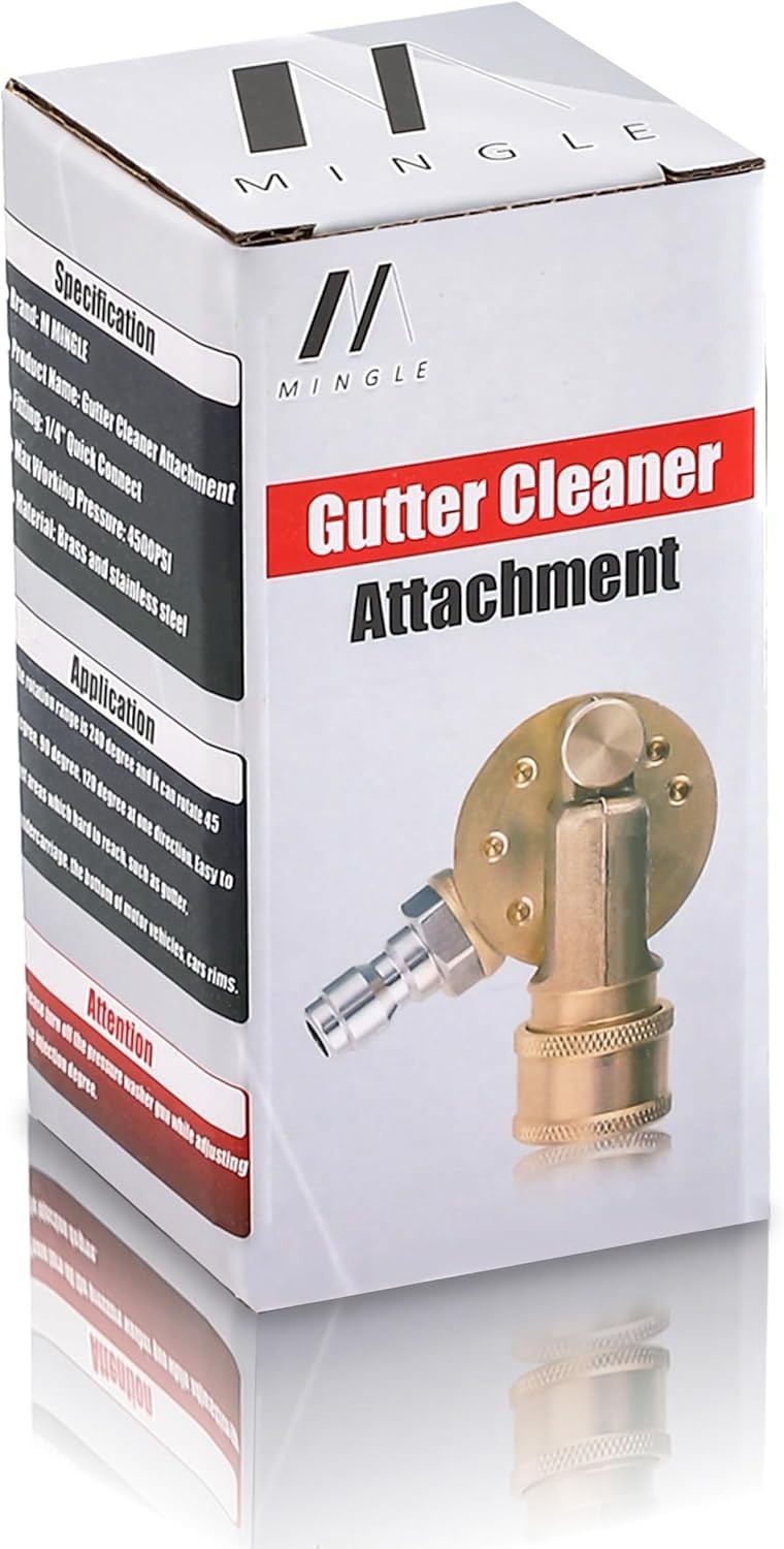 Gutter Cleaner Attachment with 240° Pivot Coupler for Pressure Washers