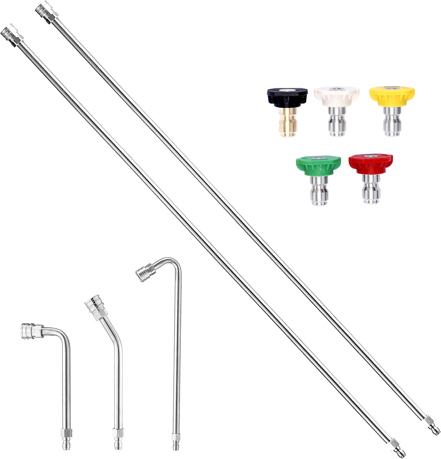 120″ Pressure Washer Extension Wand, Power Washer Extension Pole with 5 Nozzle T