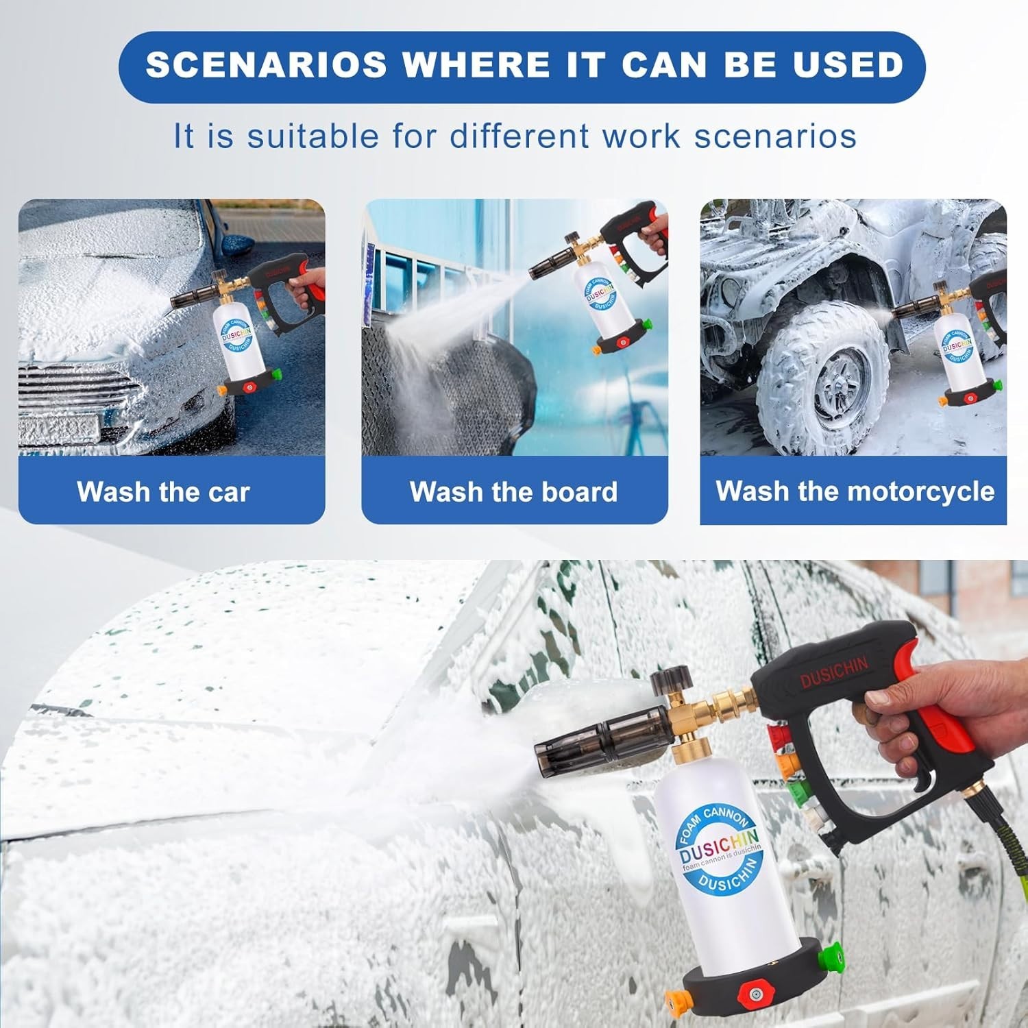 SFL-001 Foam Cannon with Brass Connectors for Pressure Washers 3000 PSI