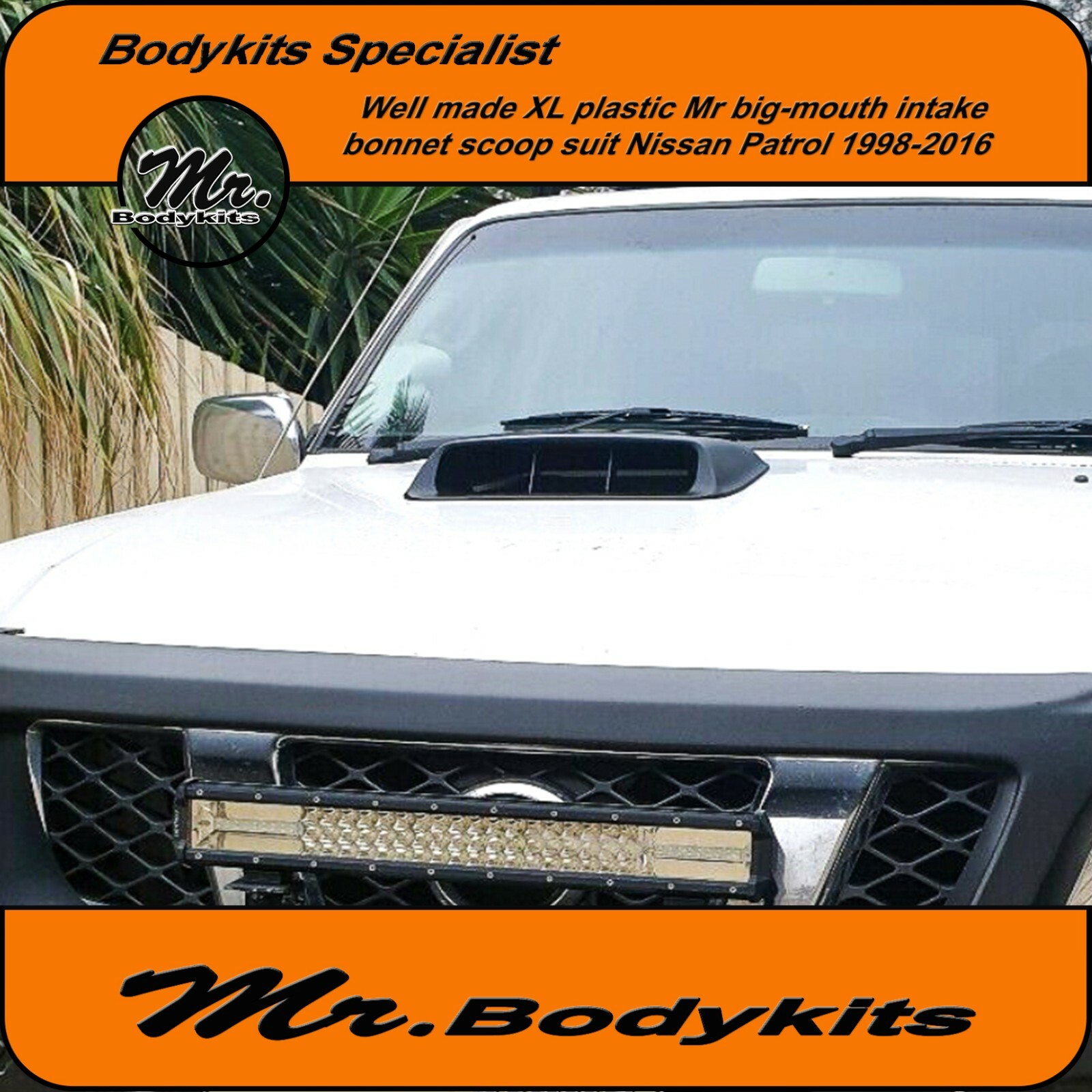 MR BIG MOUTH BONNET INTAKE SCOOP FOR NISSAN PATROL GU1/2/3/4/5/6/7/8 INTERCOOLER