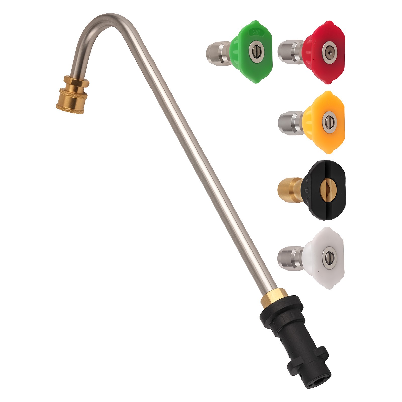 Adjustable Pressure Washer Gutter Cleaning Wand Kit 5 Nozzles Tips for K2-K7