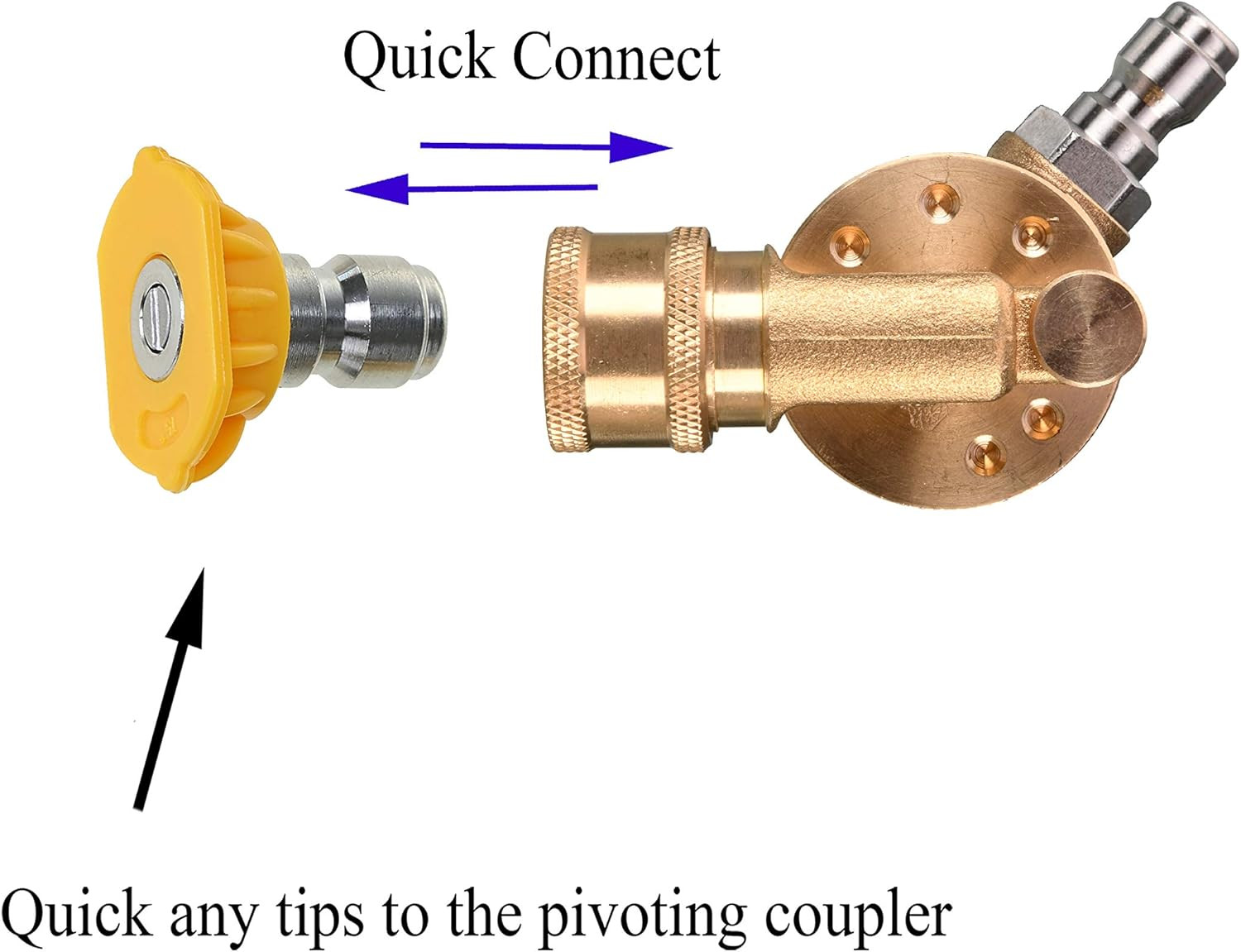 Pressure Washer Pivoting Coupler, Gutter Cleaner Attachment | 240