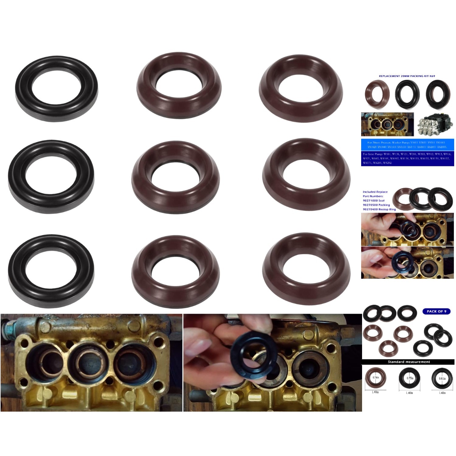 High-Quality Pump Rebuild Kit for 20mm Washers – Includes Essential Parts