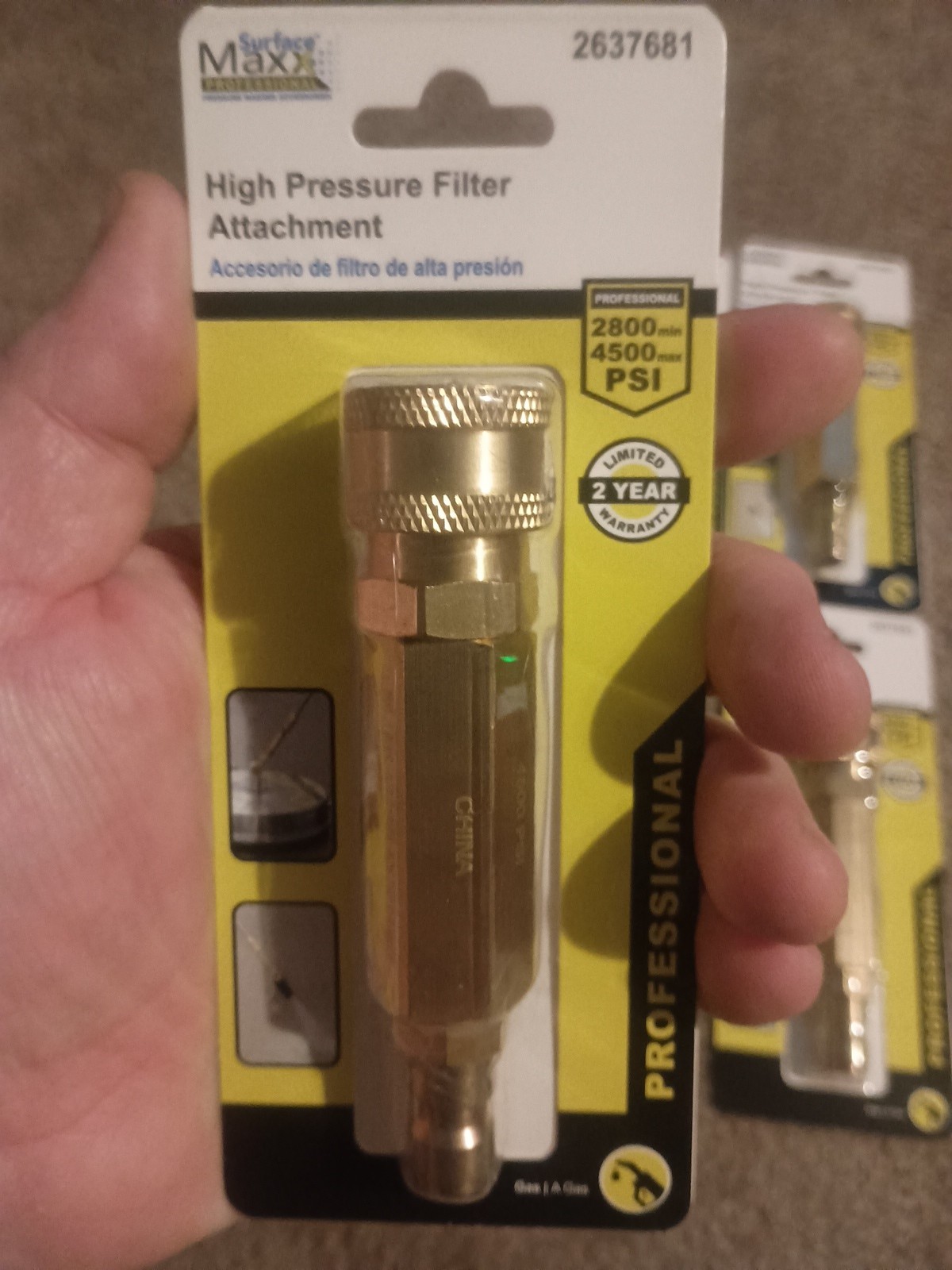 4 Pack Surface Maxx High Pressure Filter Attachment with QD Fitting #2637681