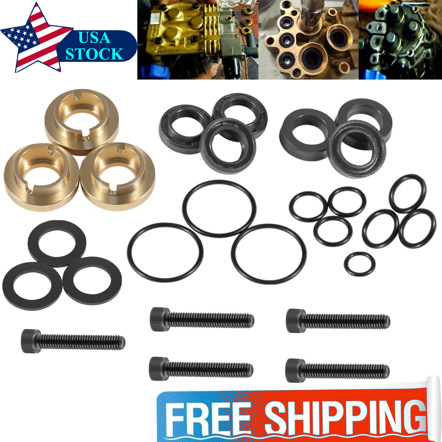 Replace for Briggs & Stratton Pressure Washer Seal Kit 190595GS 190711GS (27PCS)