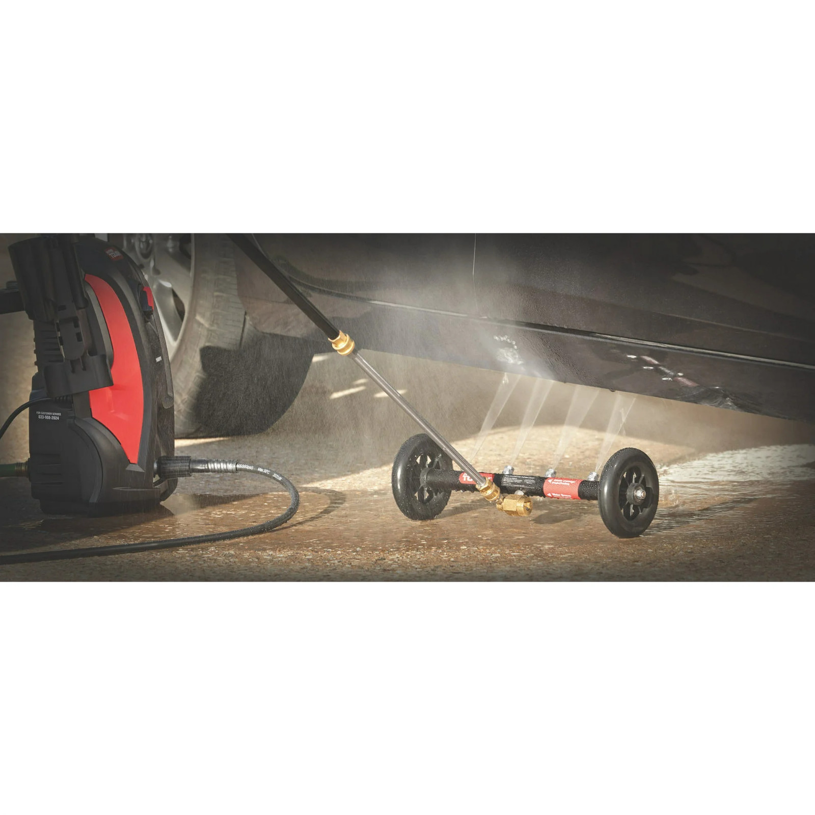 Hyper Tough Water Broom Under Carriage Cleaner 1/4″ Quick Connect 16″ Extension