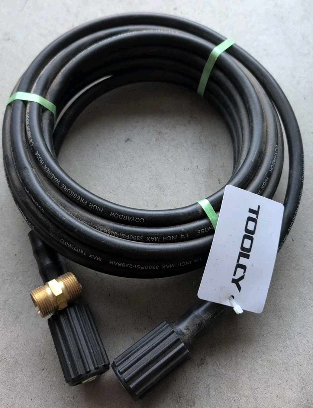 TOOLCY 3300 psi Flexible Pressure Washer Hose 1/4″ Durable Power Washer 25′ Hose