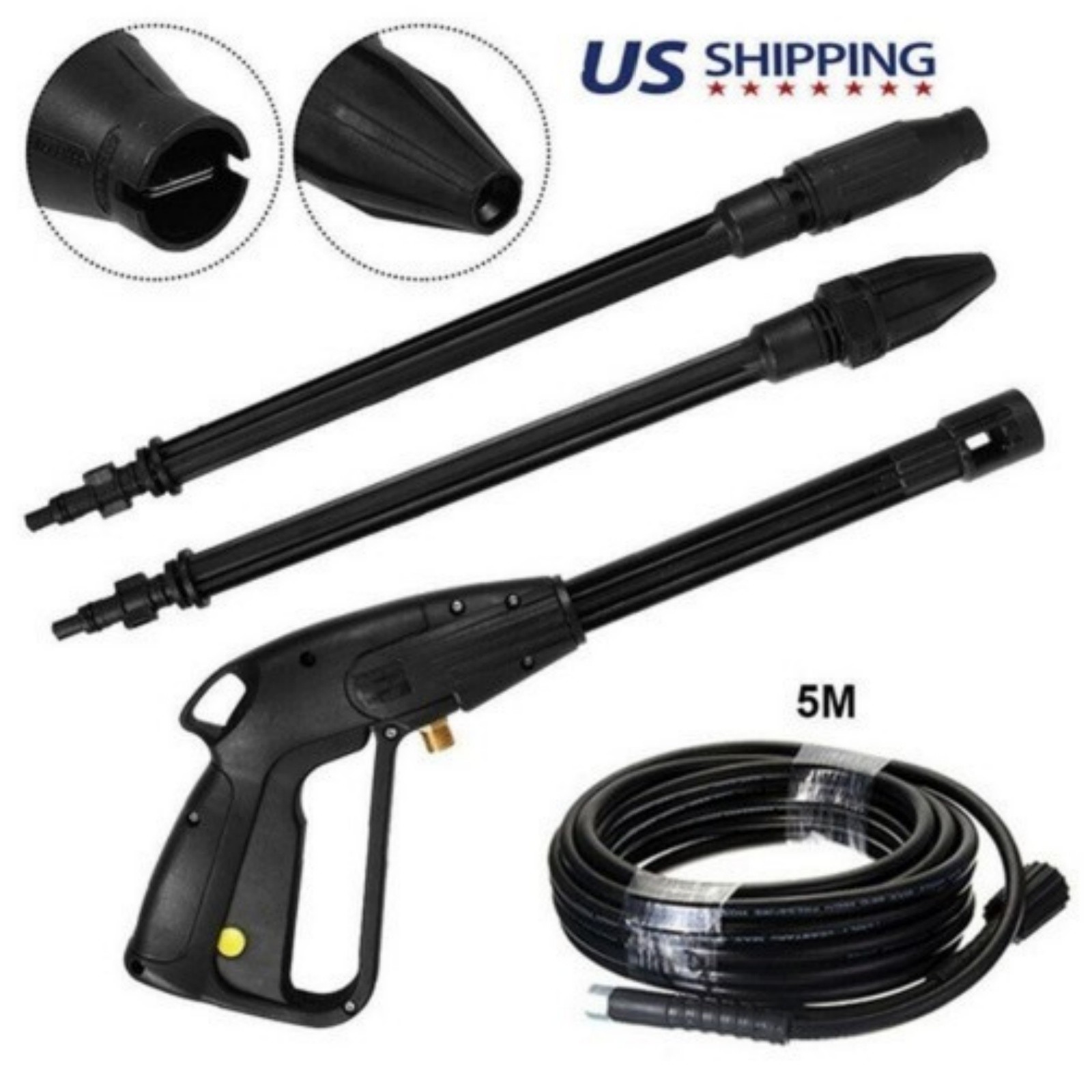 Power High Pressure Washer Spray Gun Jet Lance Trigger Wash Wand & 5M Hose