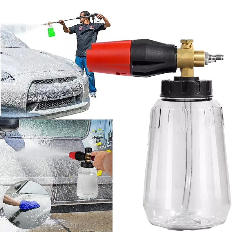 1/4″ Snow Foam Cannon Gun Car Wash Soap Lance Sprayer Pressure Washer Bottle