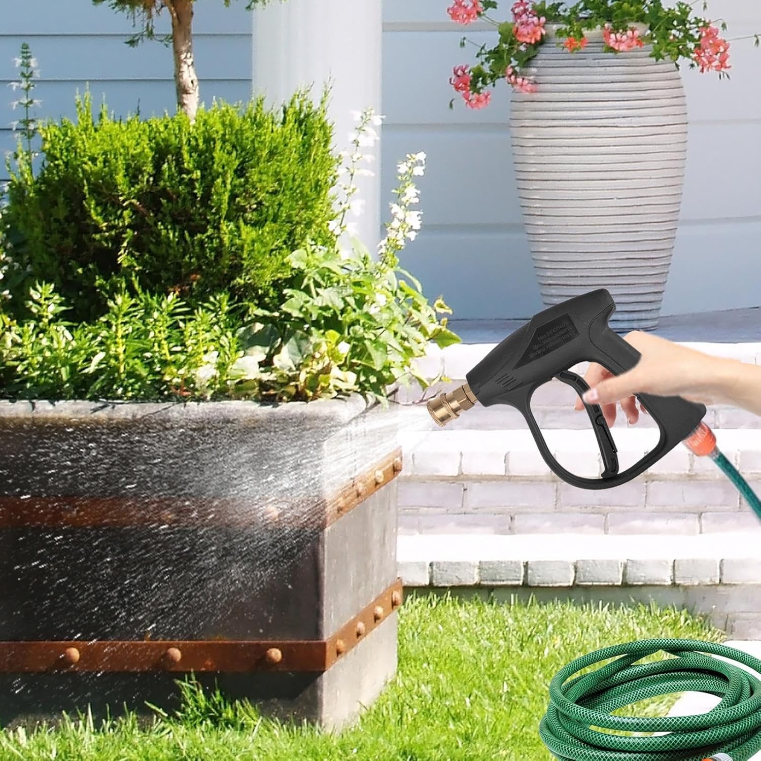 1/4″ High Pressure Washer Gun 4000 PSI Car Wash Foam Spray Short Wand w/5 Nozzle