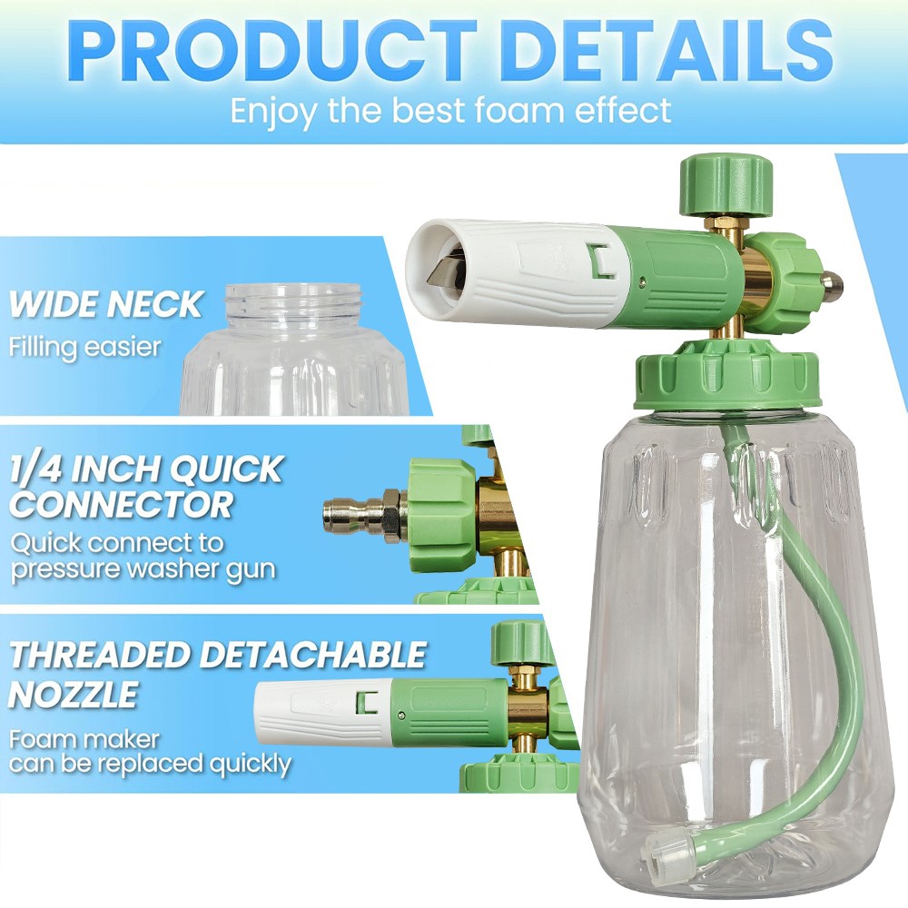 Car Washer Gun Foam Sprayer Cannon with 7 Nozzles for Car Washing Home Garden