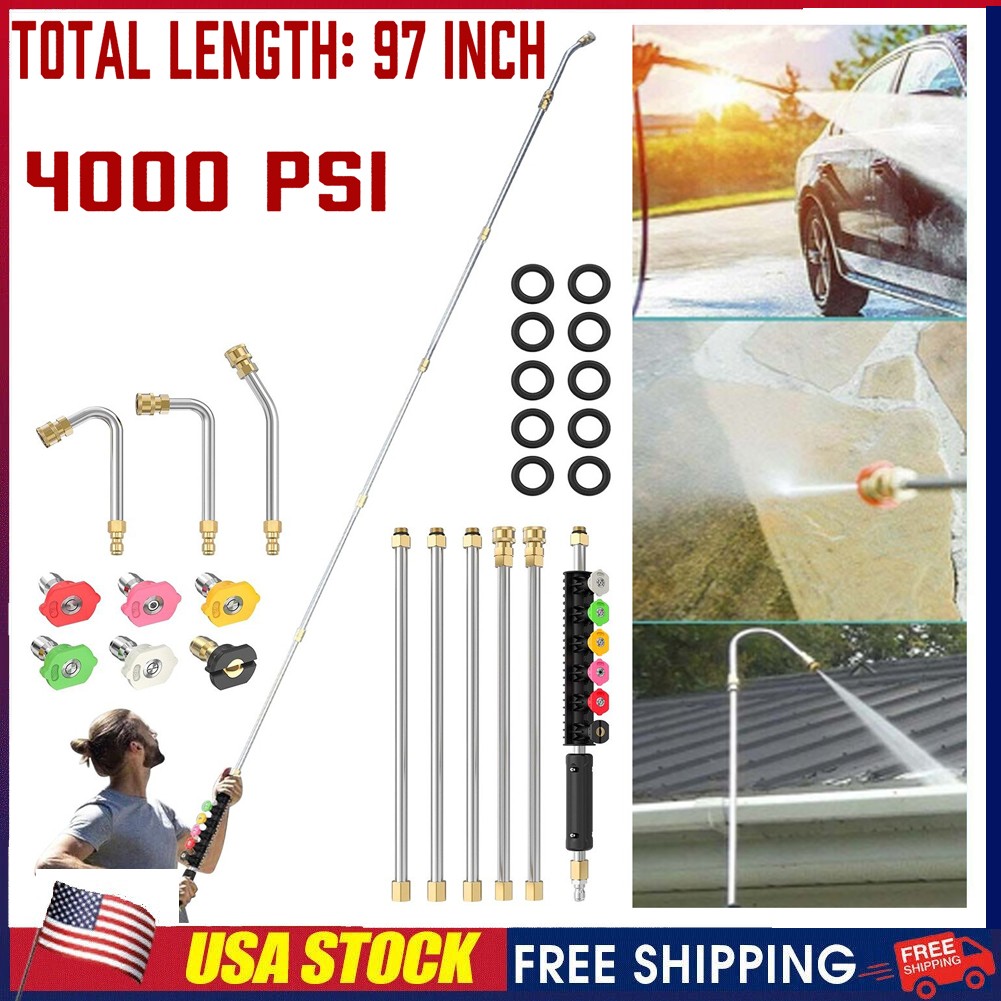 97 inch Pressure Washer Extension Wand,Replaceable Upgraded Power Washer Lance