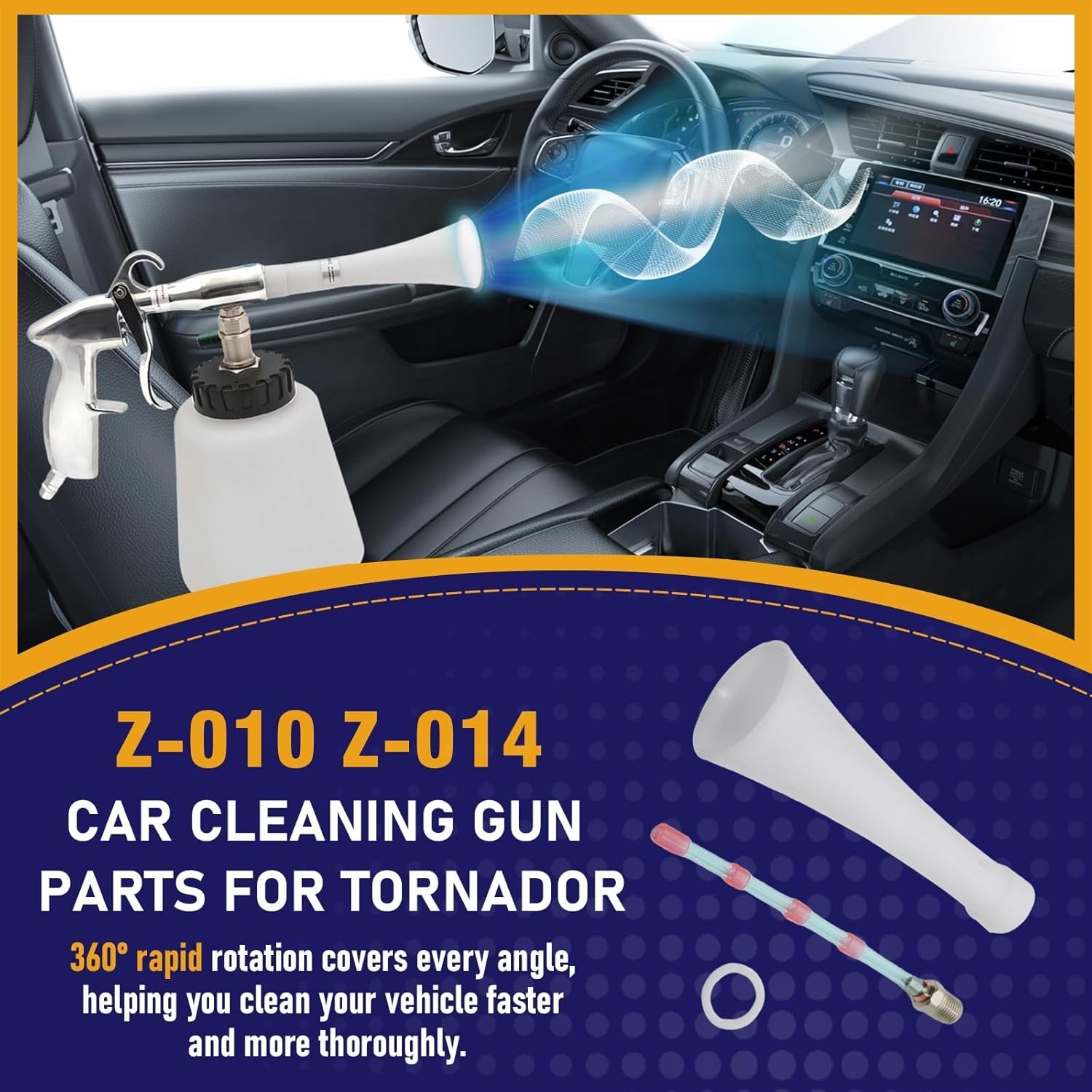Car Cleaning Tool Kit Compatible with Tornador, Fits for Gun Z-010 & Z-014,…