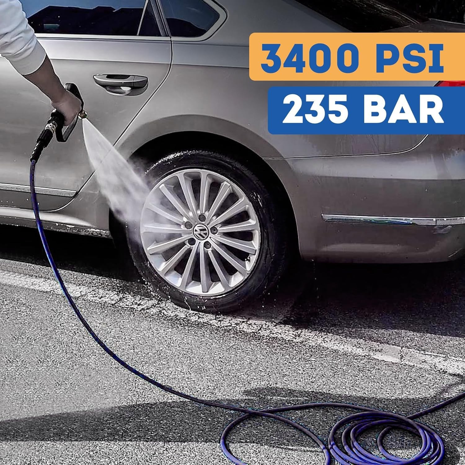 TOOLCY PVC pressure washer hose 50ft 3400 PSI