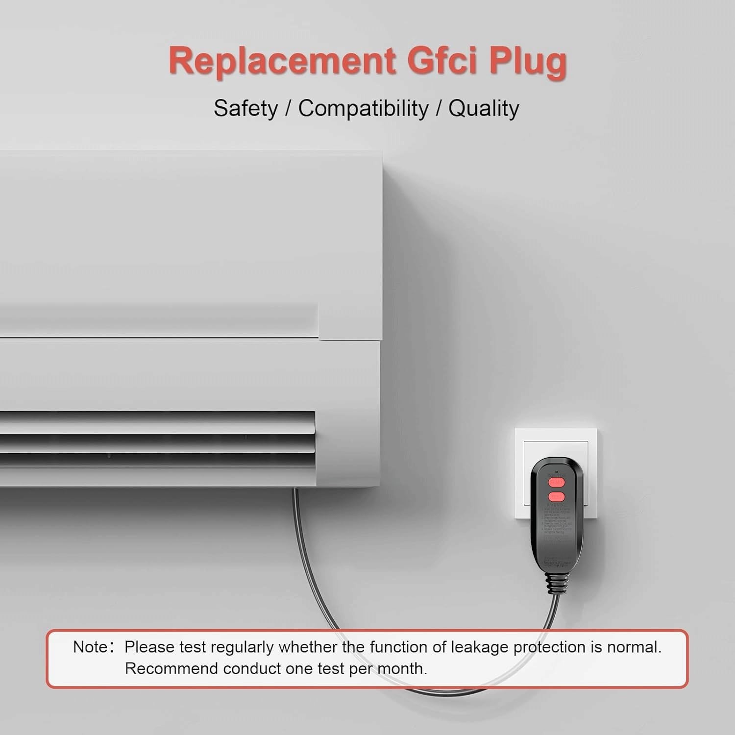 GFCI Auto Reset Plug 15A 3-Prong Waterproof for Pressure Washer & Hot Tub