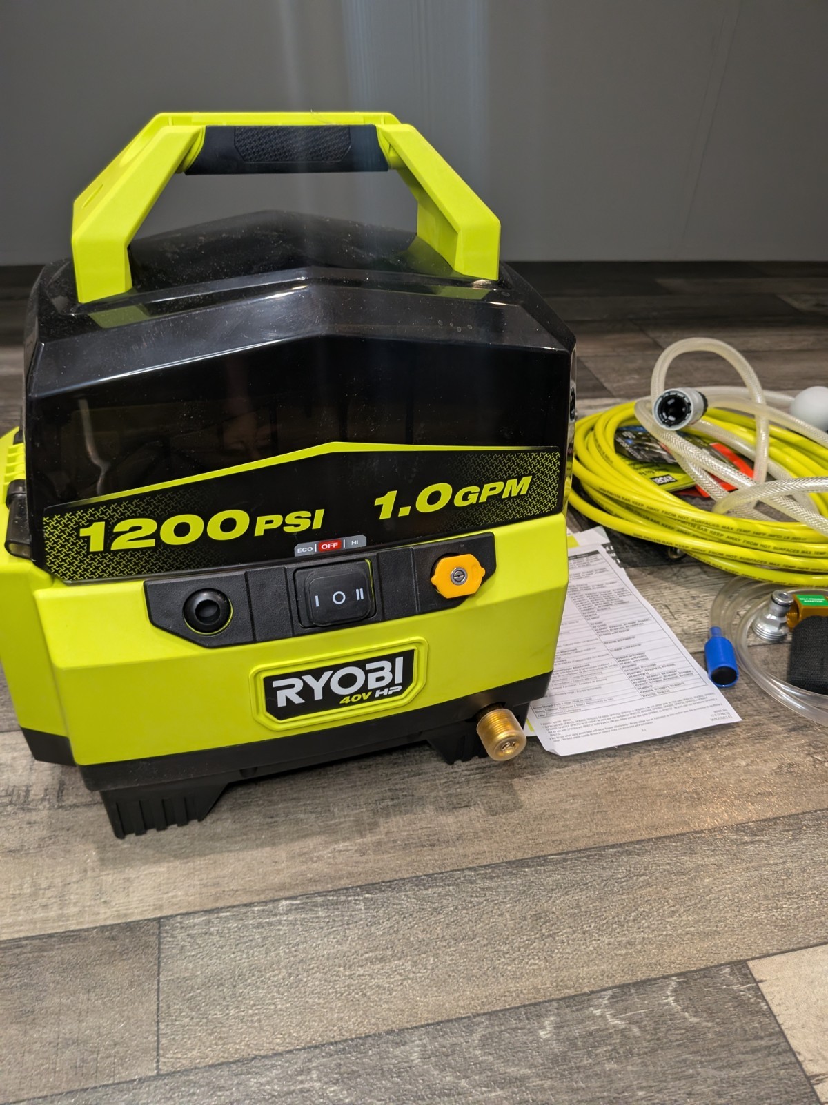 RYOBI PRESSURE WASHER 1200 Psi 40v Brushless RY40HPPW12B Tool Only