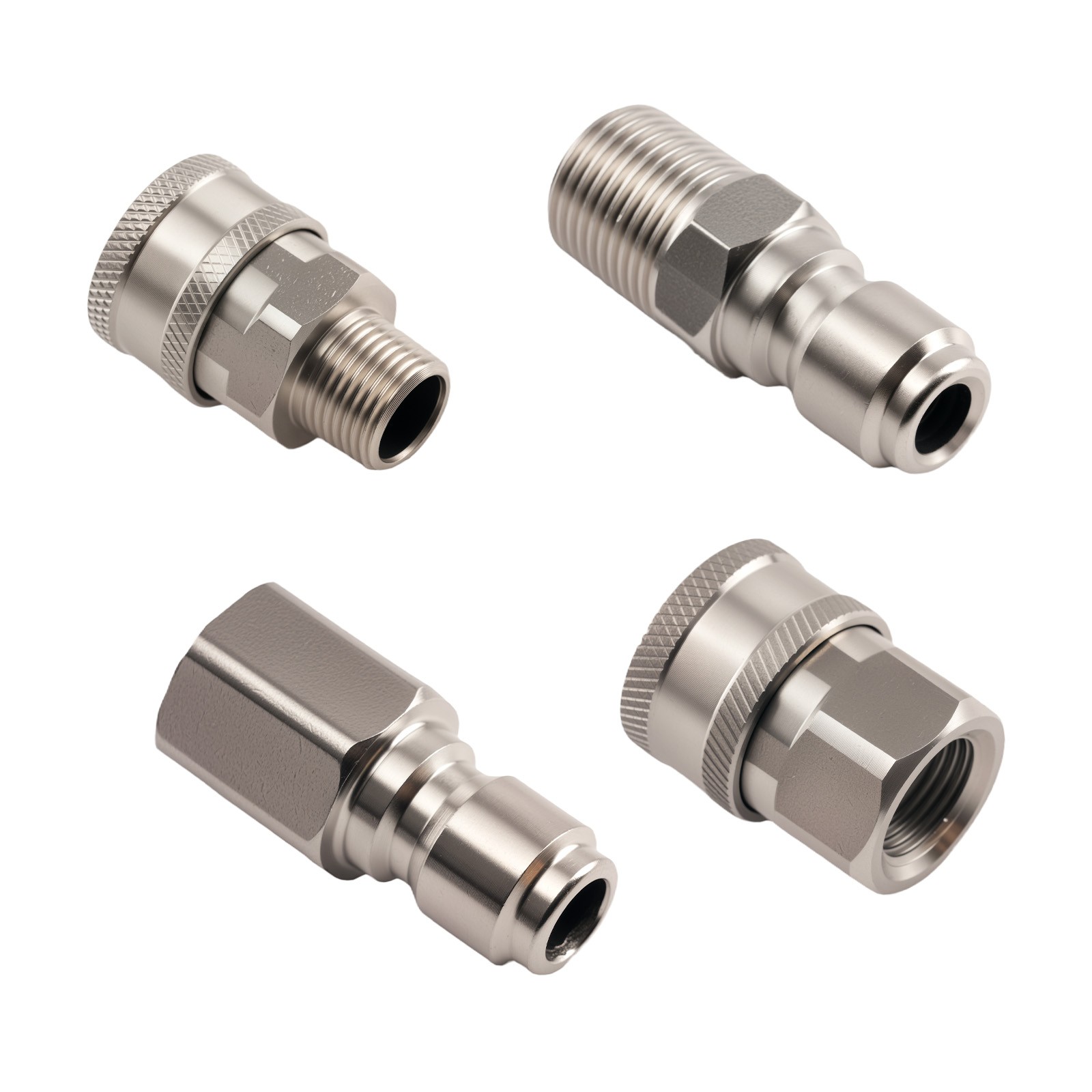 3/8″ NPT Pressure Washer Coupler Quick Connect Adapter Steel Fitting 4 Pcs