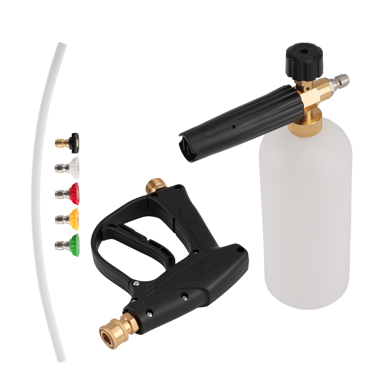 1L Snow Foam Cannon Pressure Washer Spray Gun 5 Angle Nozzle 1/4″ Quick Connect