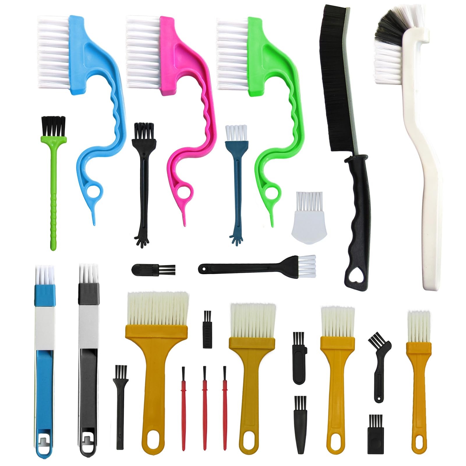 26Pcs Small Cleaning Brush,Crevice Brushes Mix Colors
