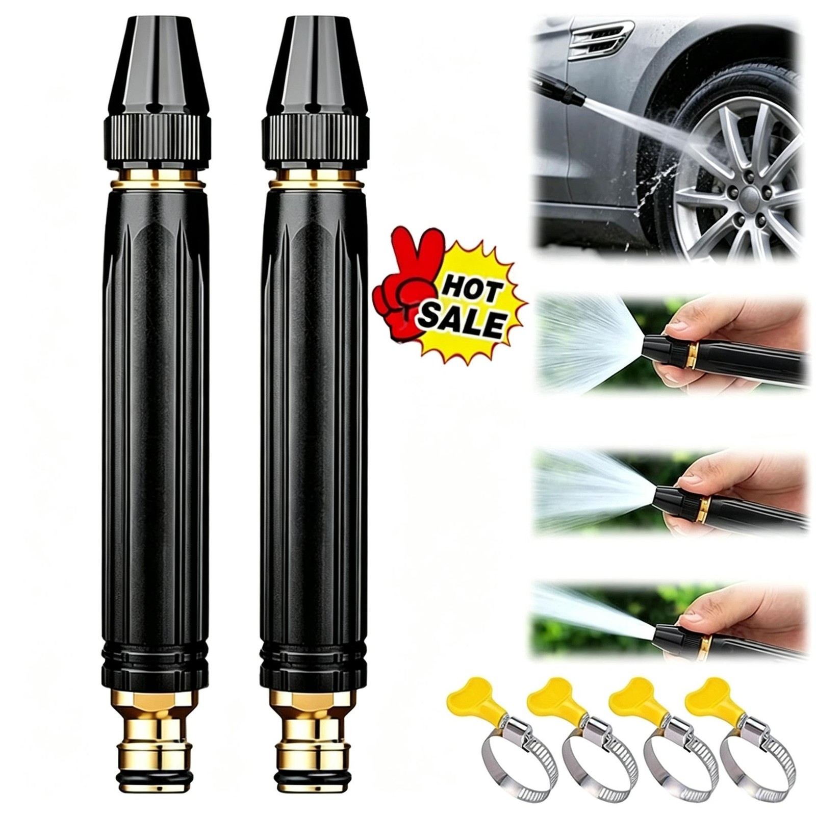 2026 New Jet Nozzle Home high-Pressure car wash Water Gun with Booster Nozzle 2x