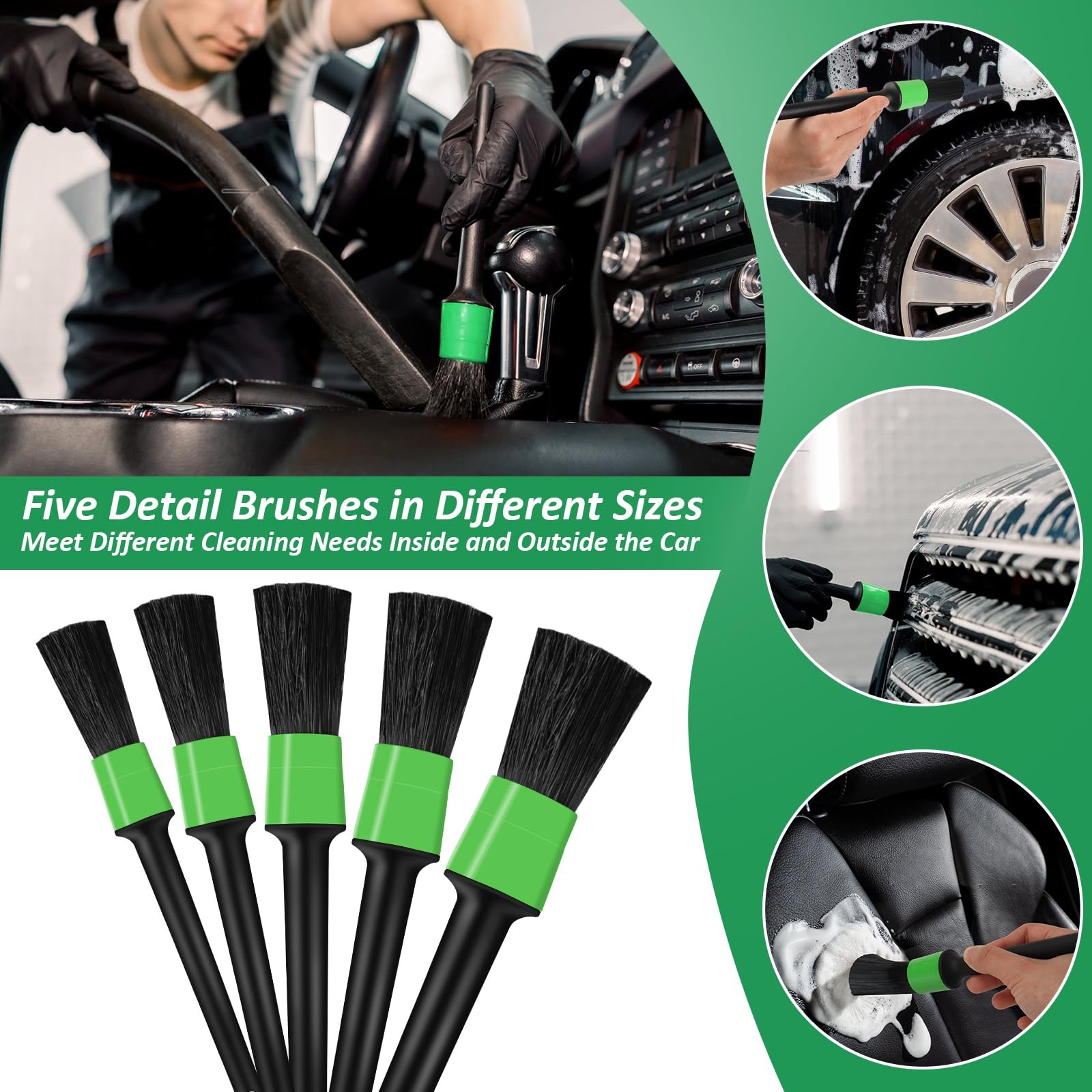 Goeveo 18PCS Car Detailing Brush Set, Interior Kit for…