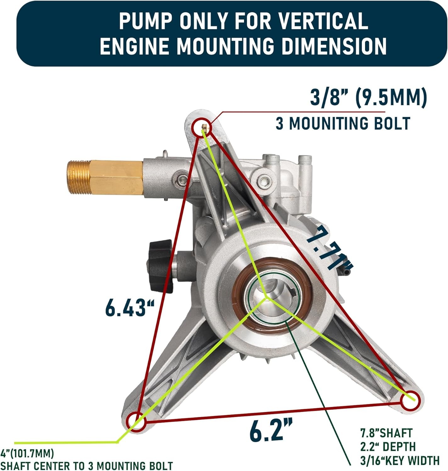 Easy Install Power Washer Pump, Durable Seals & Plunger, High-Quality Metal