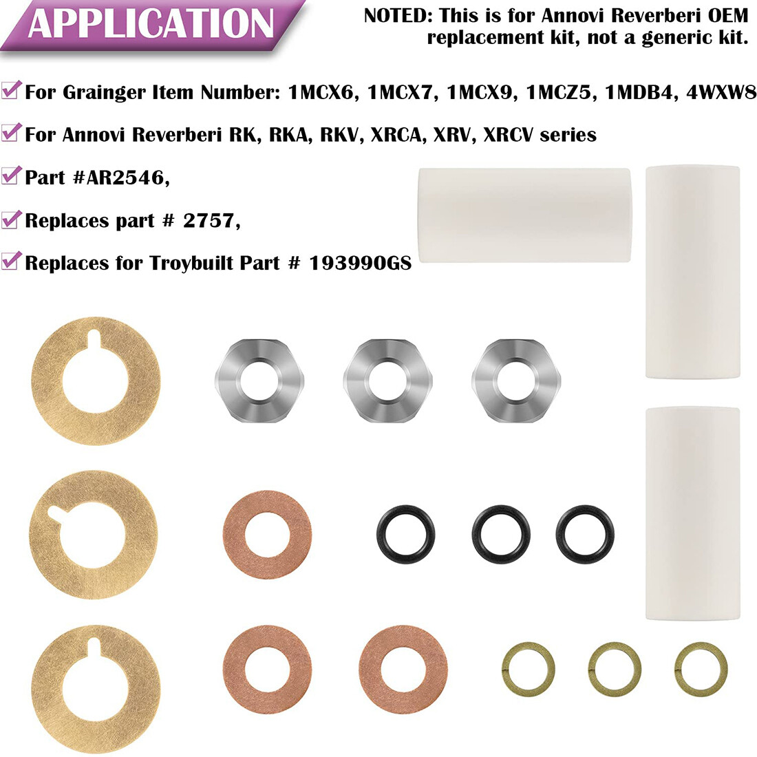 Ceramic Plunger Repair Kit AR2546 For Annovi Reverberi RK RKA RKV XRV 18mm Pumps